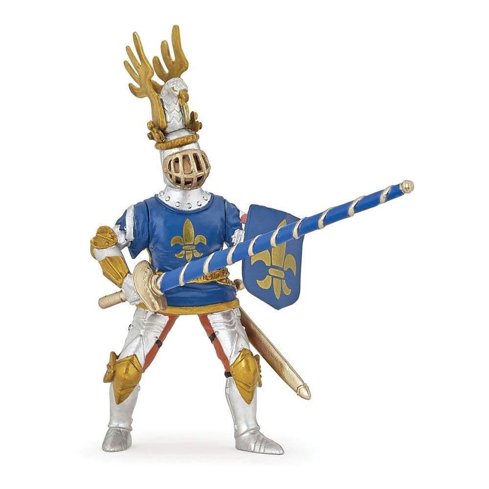 Fantasy World Knight Fleur de Lys Toy Figure Three Years or Above Silver Blue
