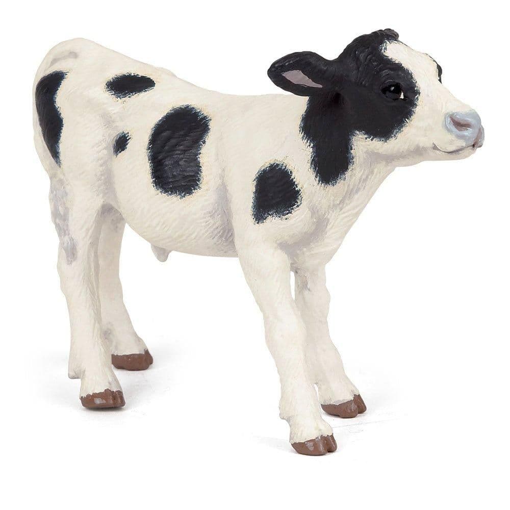 Farmyard Friends White Calf Toy Figure Three Years or Above Black White