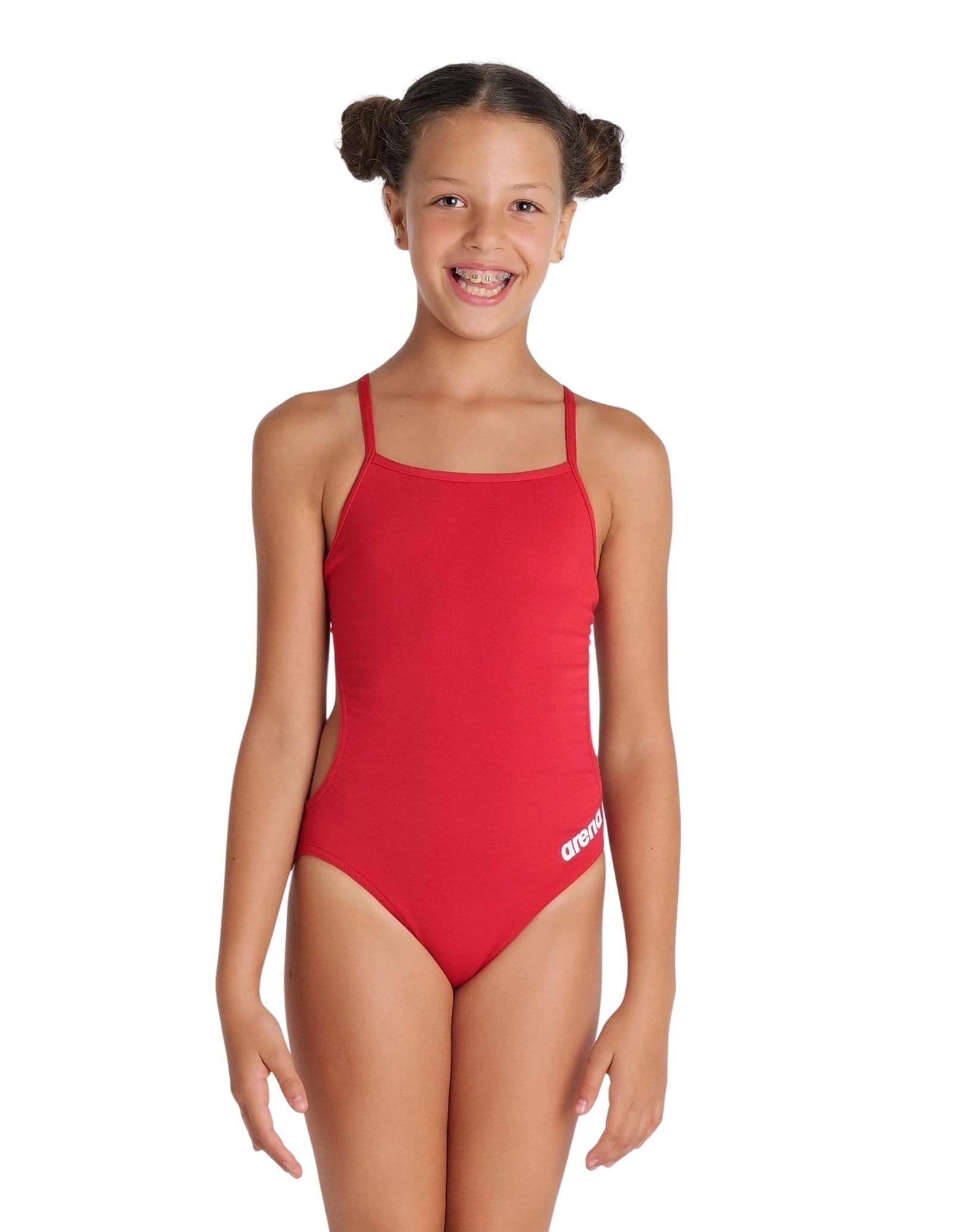 Team Challenge Solid Swimsuit Red White