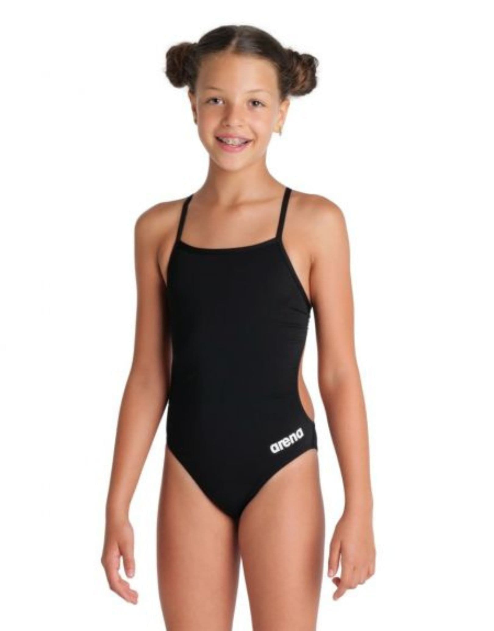 Team Challenge Solid Swimsuit Black White