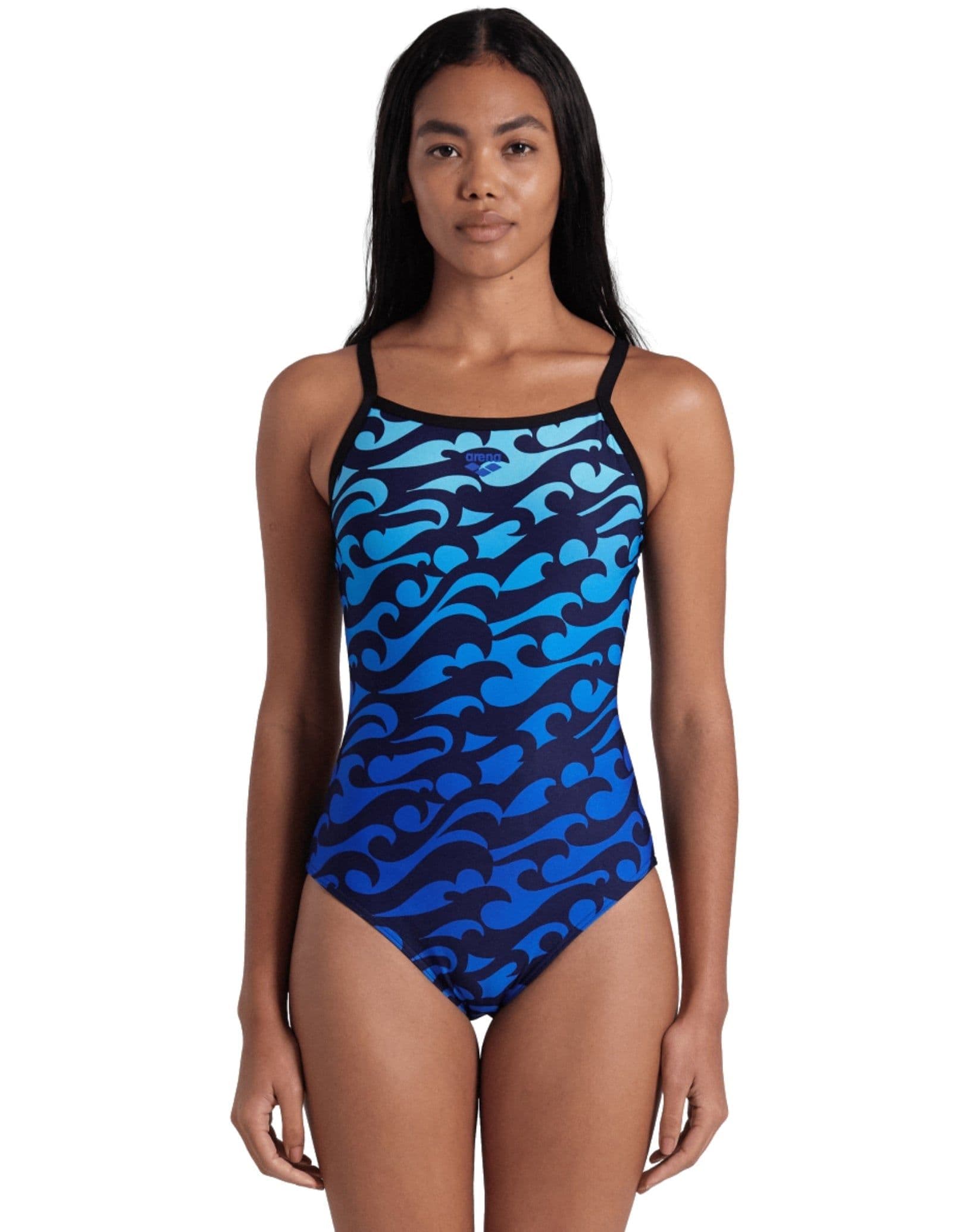 Surfs Up Lightdrop Back Swimsuit Black Blue