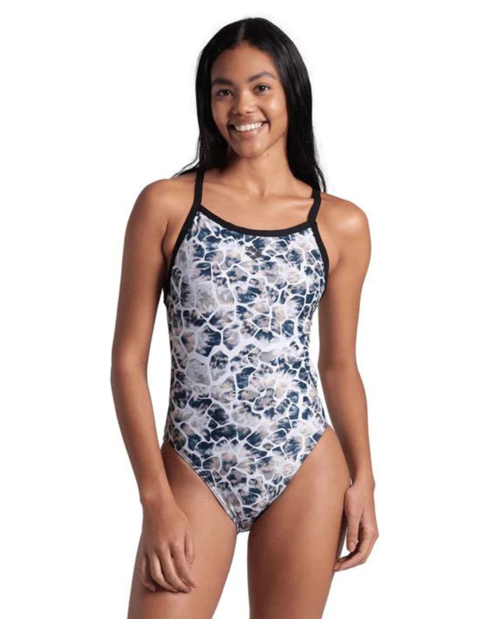 Earth XCross Back Swimsuit Black Multi