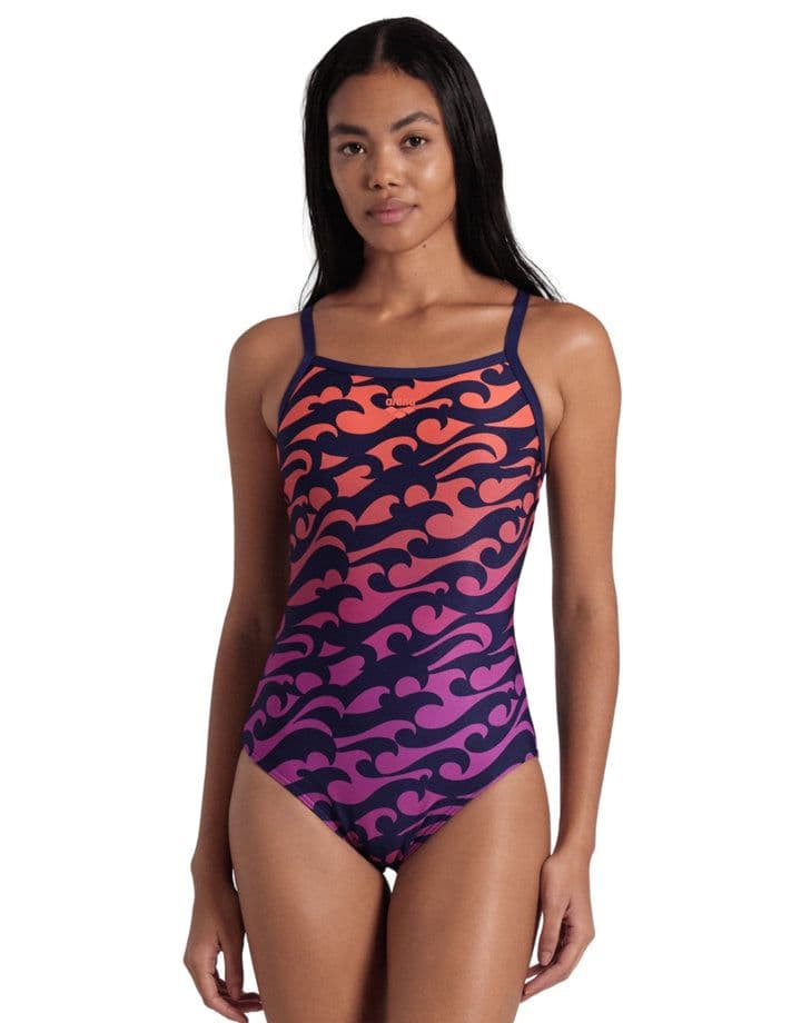Surfs Up Lightdrop Back Swimsuit Navy Red