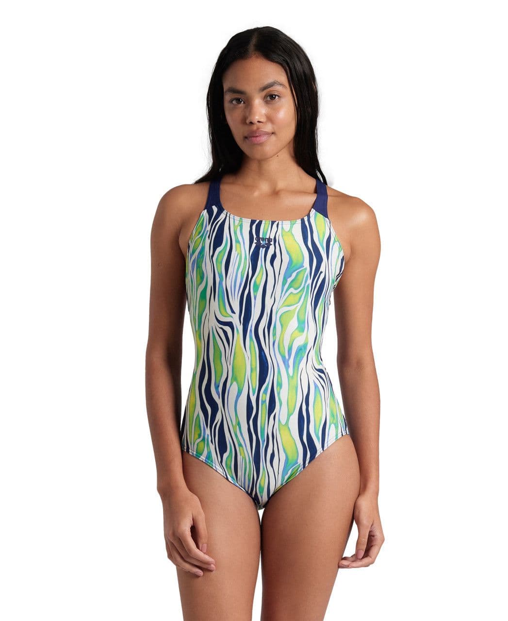 Zebra Stripes Pro Back Swimsuit Multi Navy