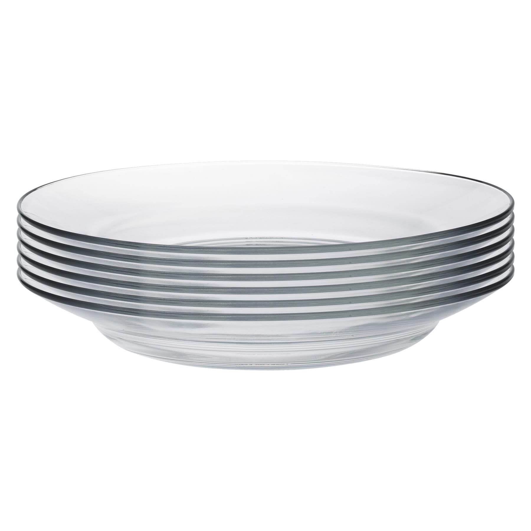 Lys Glass Soup Plates Dishes - 230mm - Pack of 6