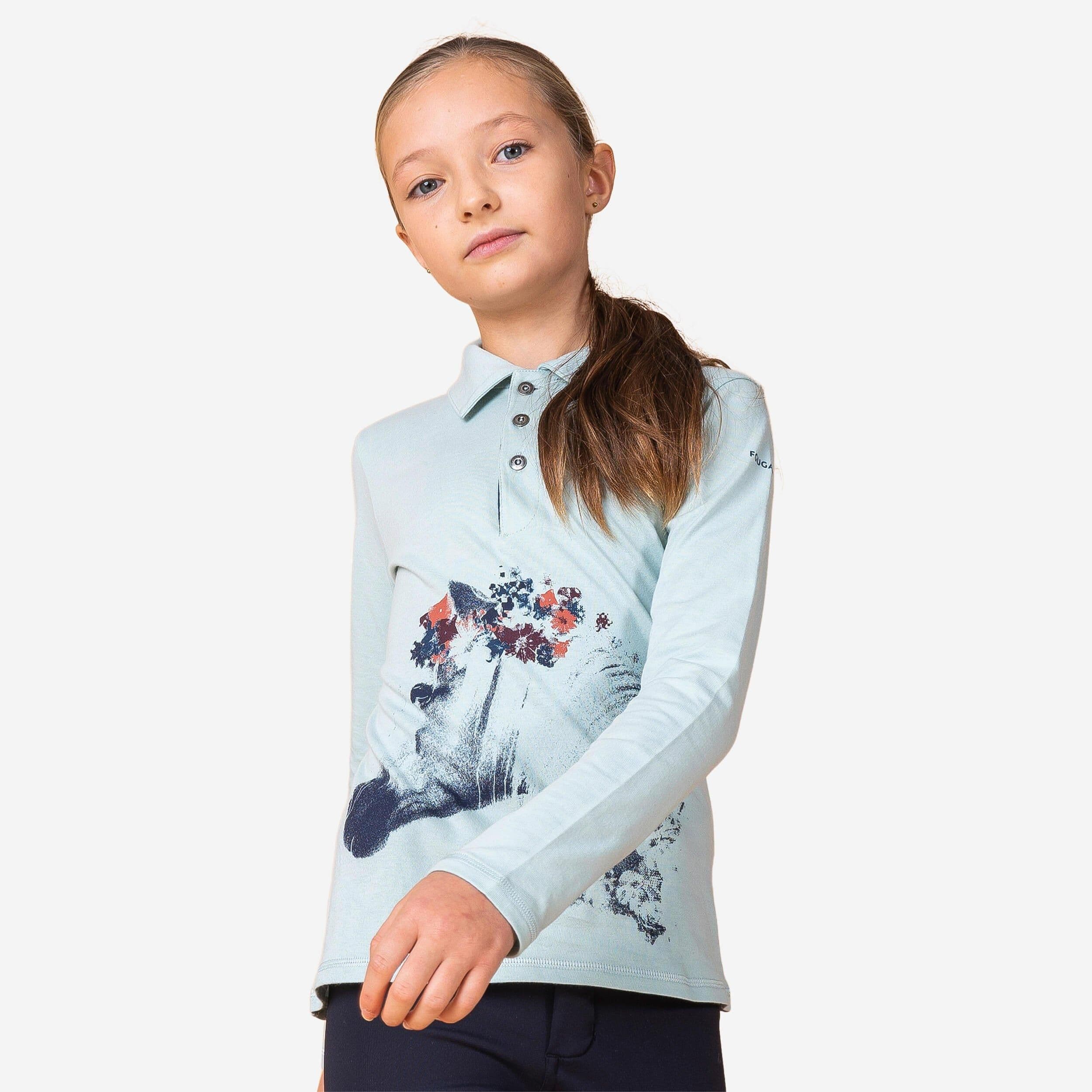 Long Sleeved Horse Riding Polo Shirt
