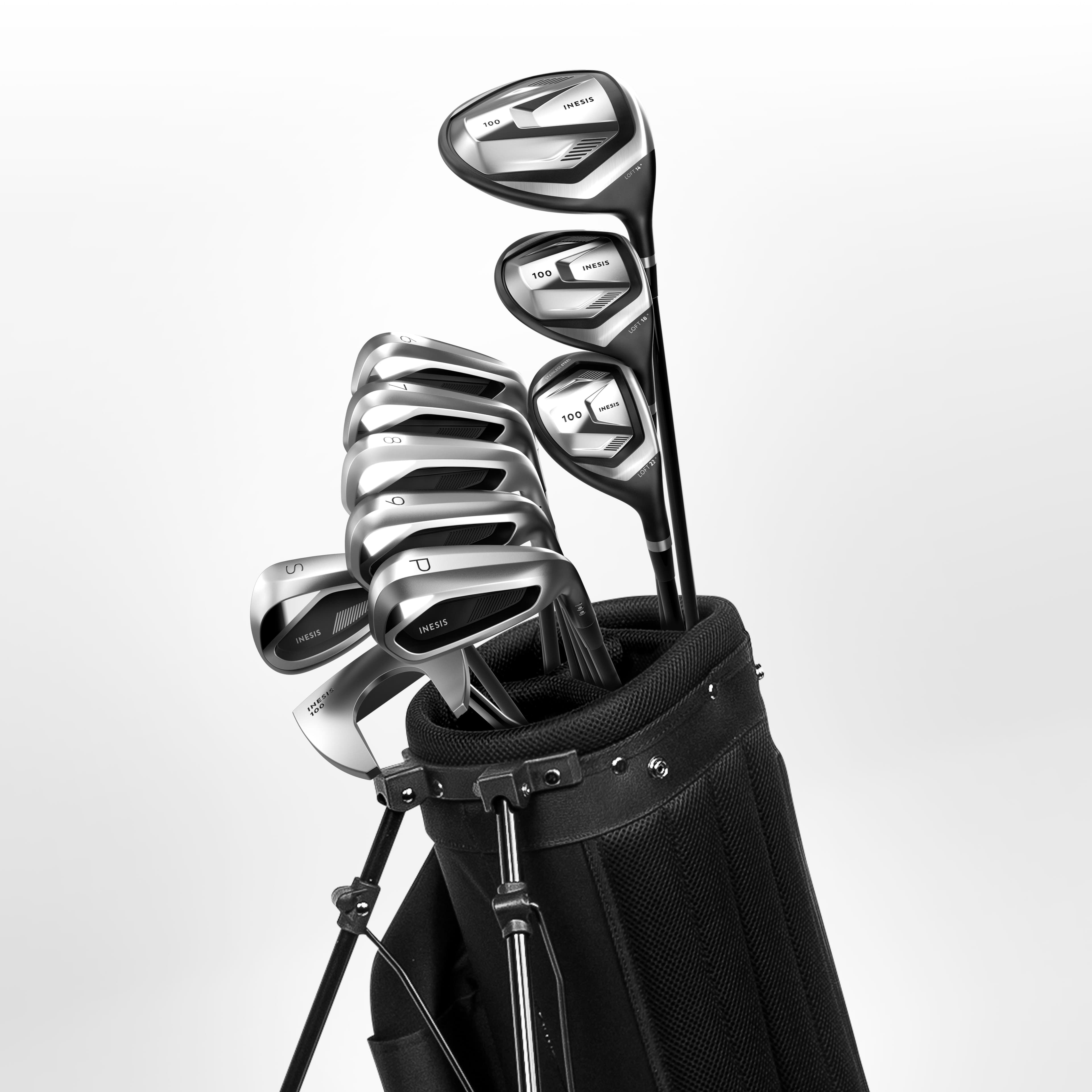 Set 10 Golf Clubs Right Handed Graphite Inesis 100