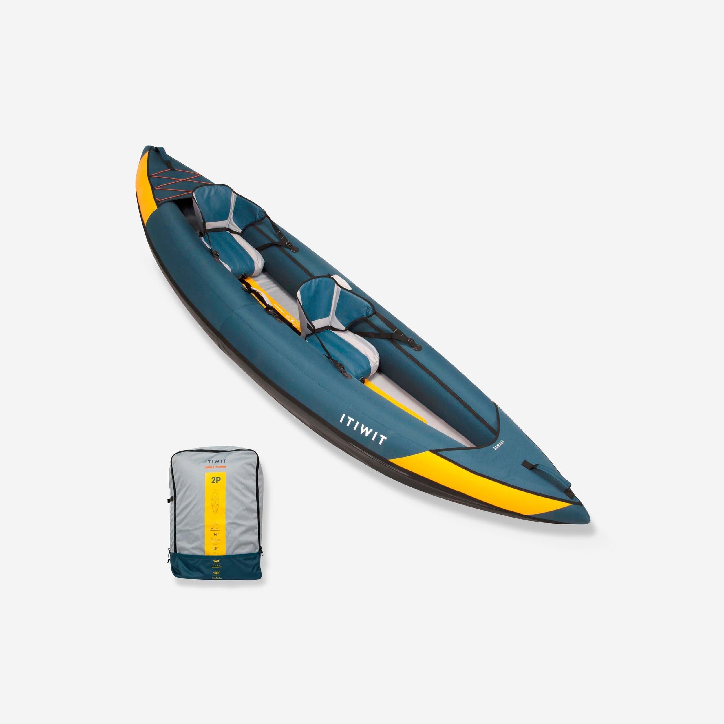 100 1 2 Person Touring Inflatable Kayak (Dope Dyed