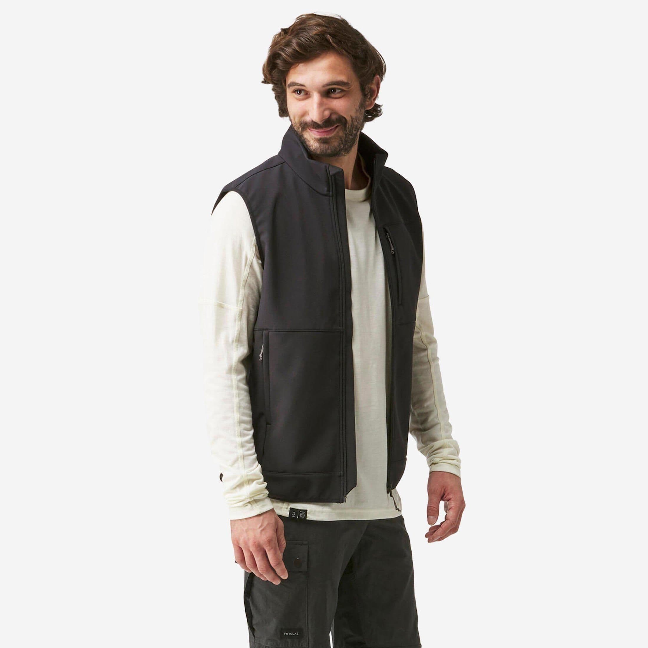Windproof Softshell Trekking Gilet Mt100