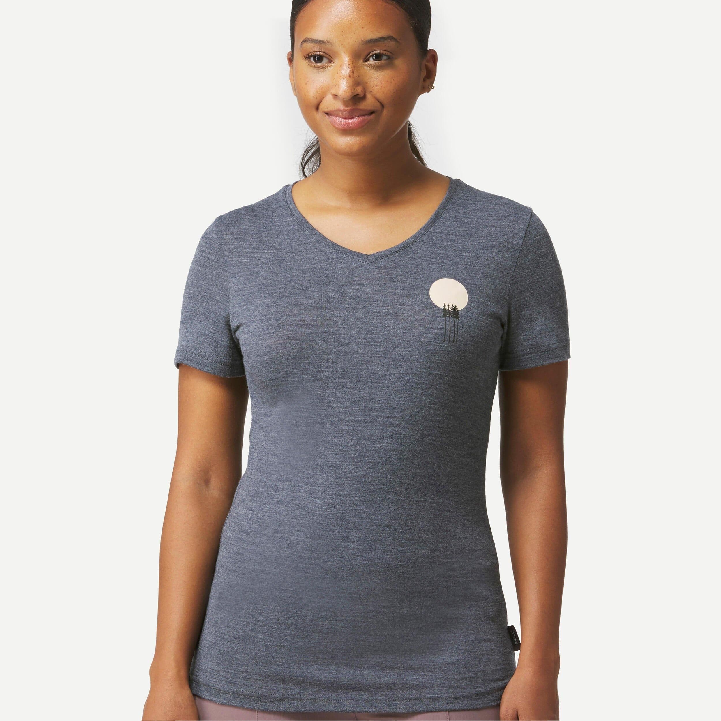 Travel Trekking Merino Wool Short Sleeved T Shirt Travel