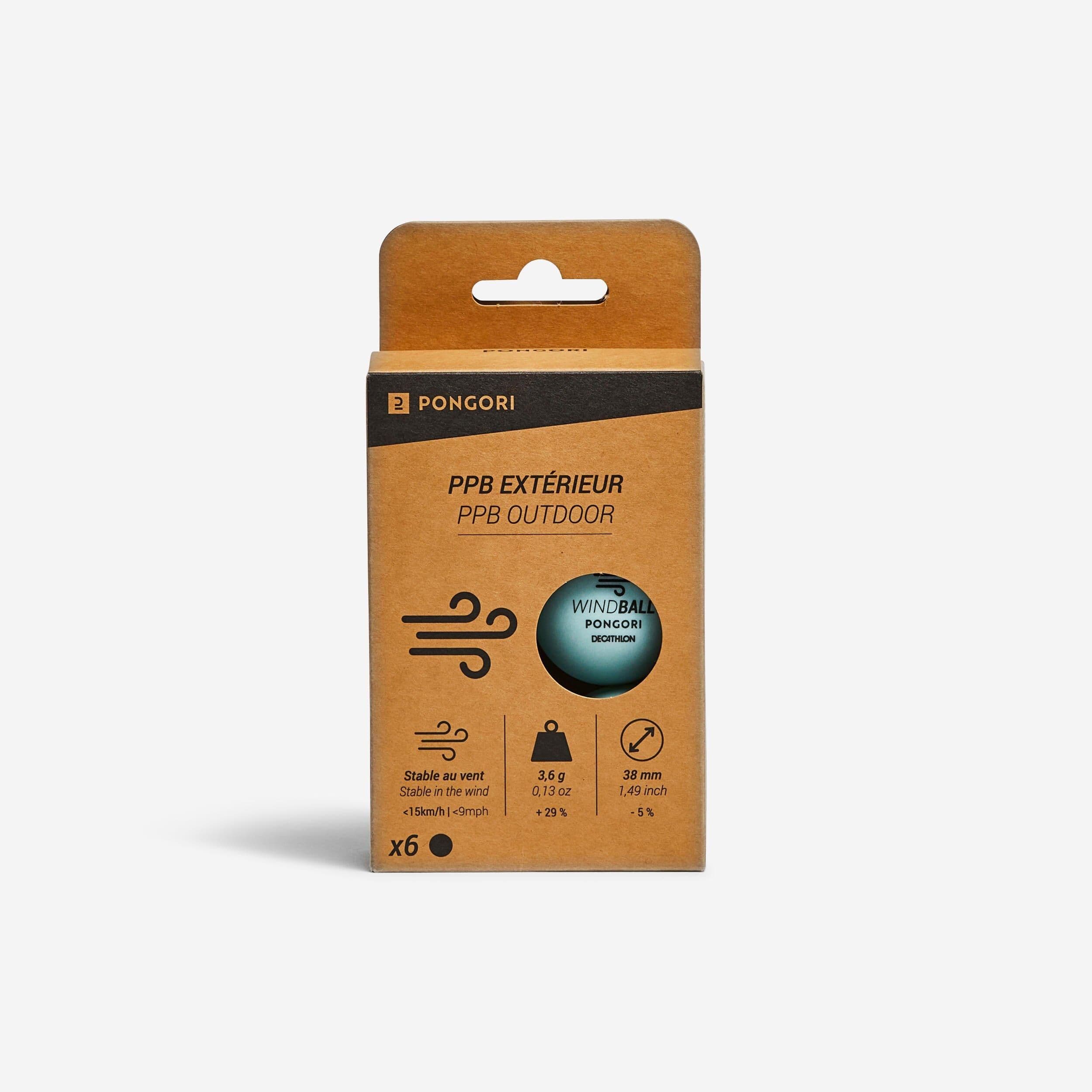 Wind Resistant Outdoor Table Tennis Ball Pack 6