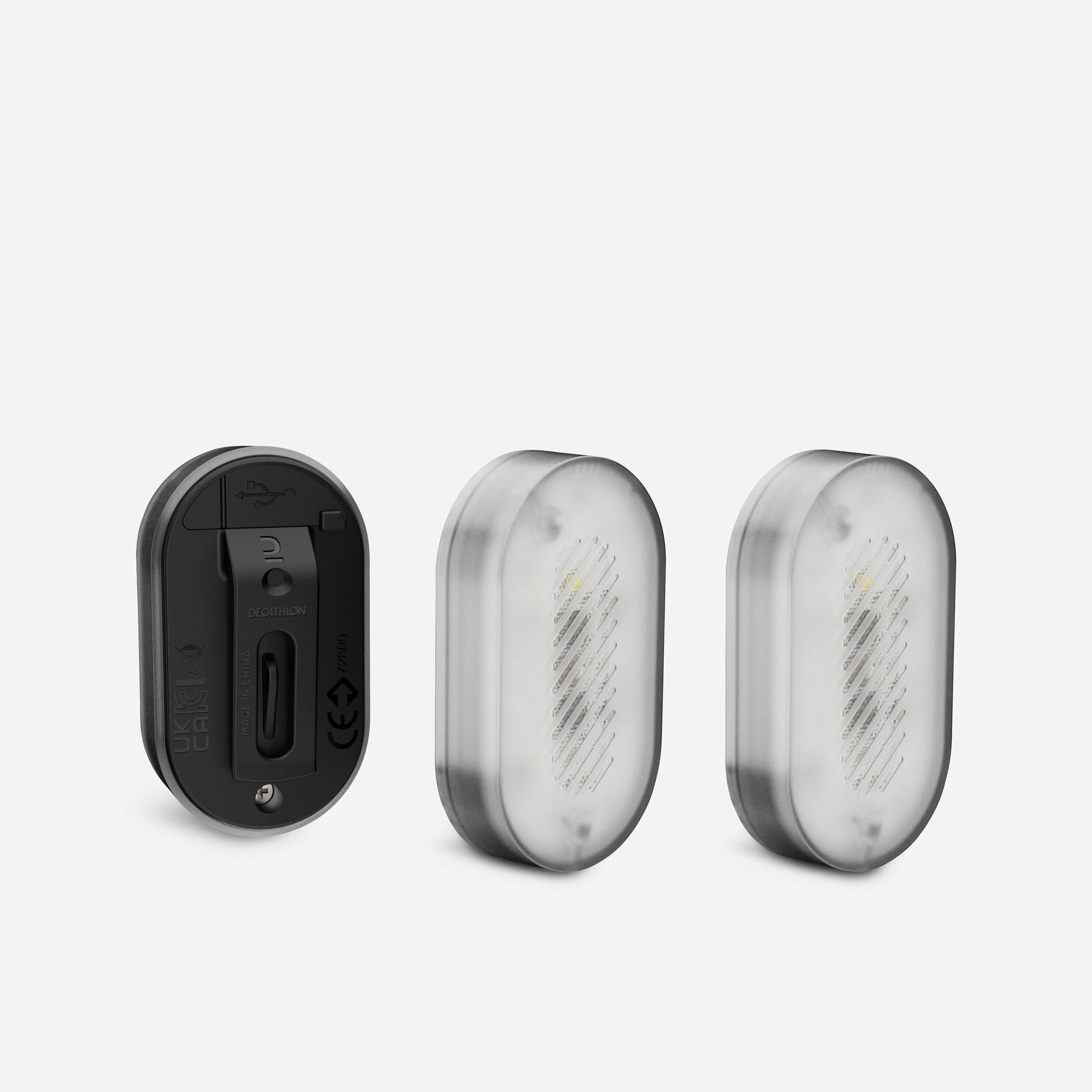 Twin Pack Usb Clip Front Rear Bike Lights