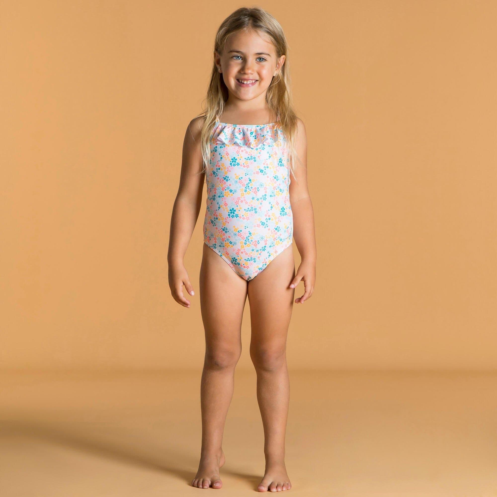 One Piece Swimsuit Print Ruffles