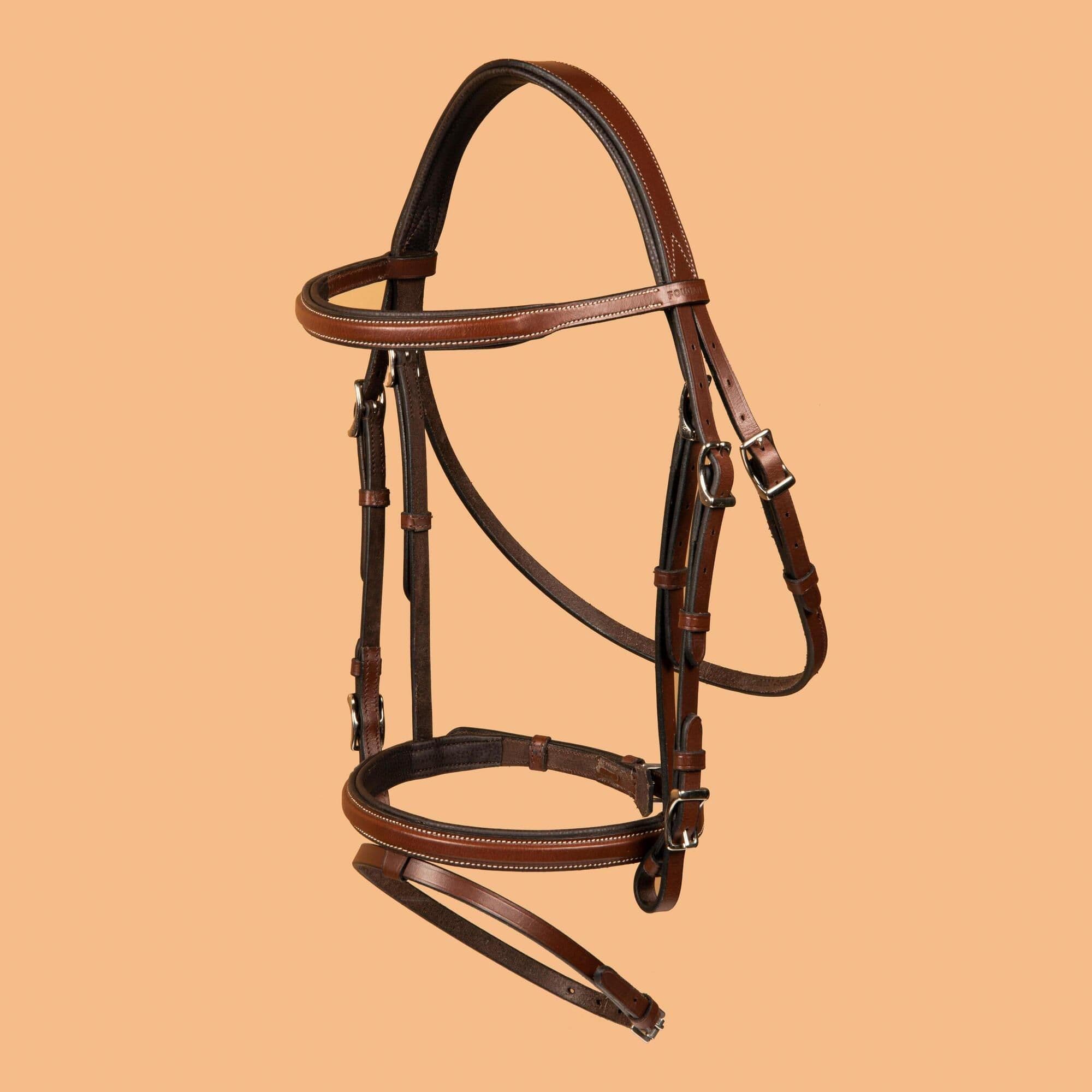 Horse Riding Leather Hybrid Bridle French Noseband Horse & Pony 500