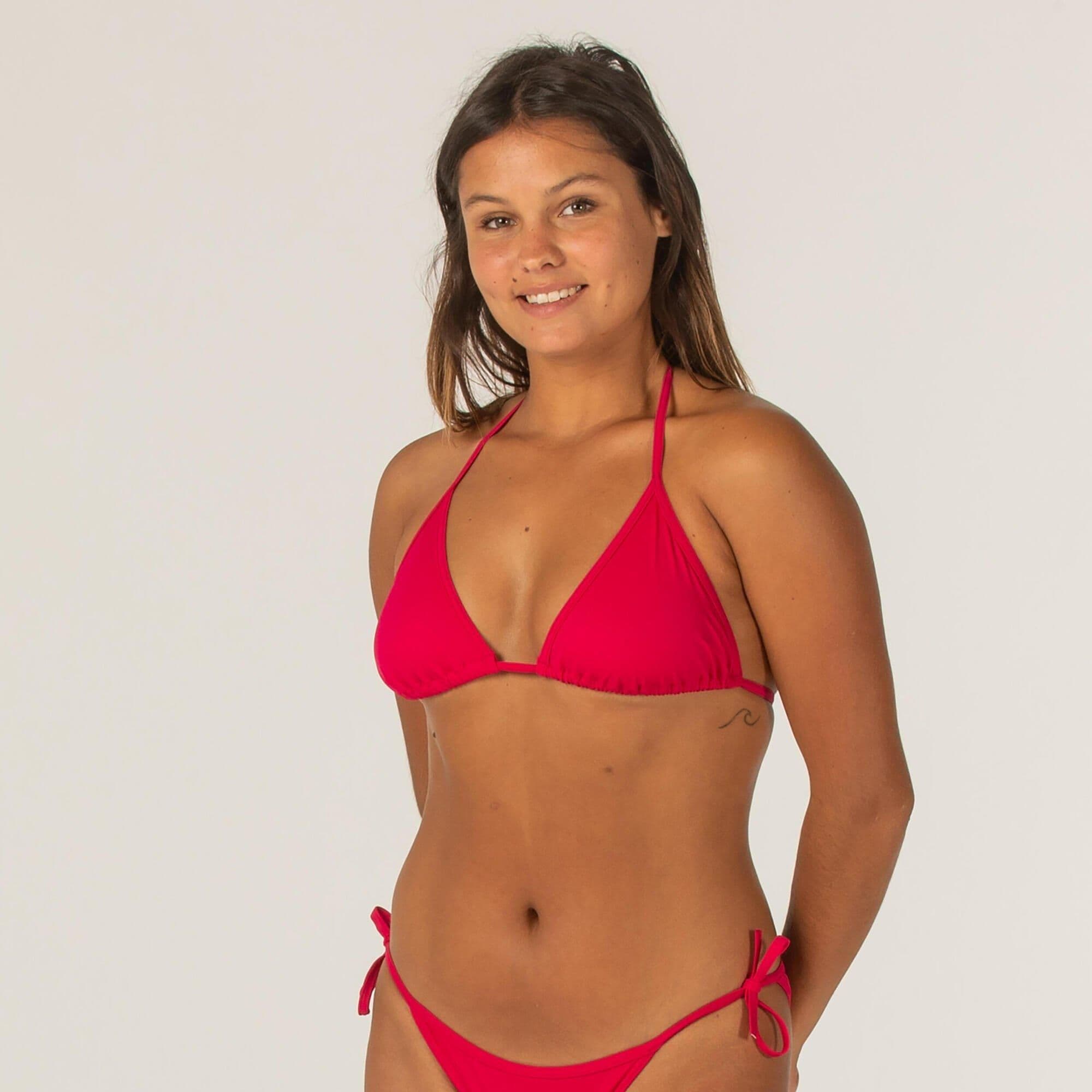 Plain Sliding Triangle Bikini Swimsuit Top
