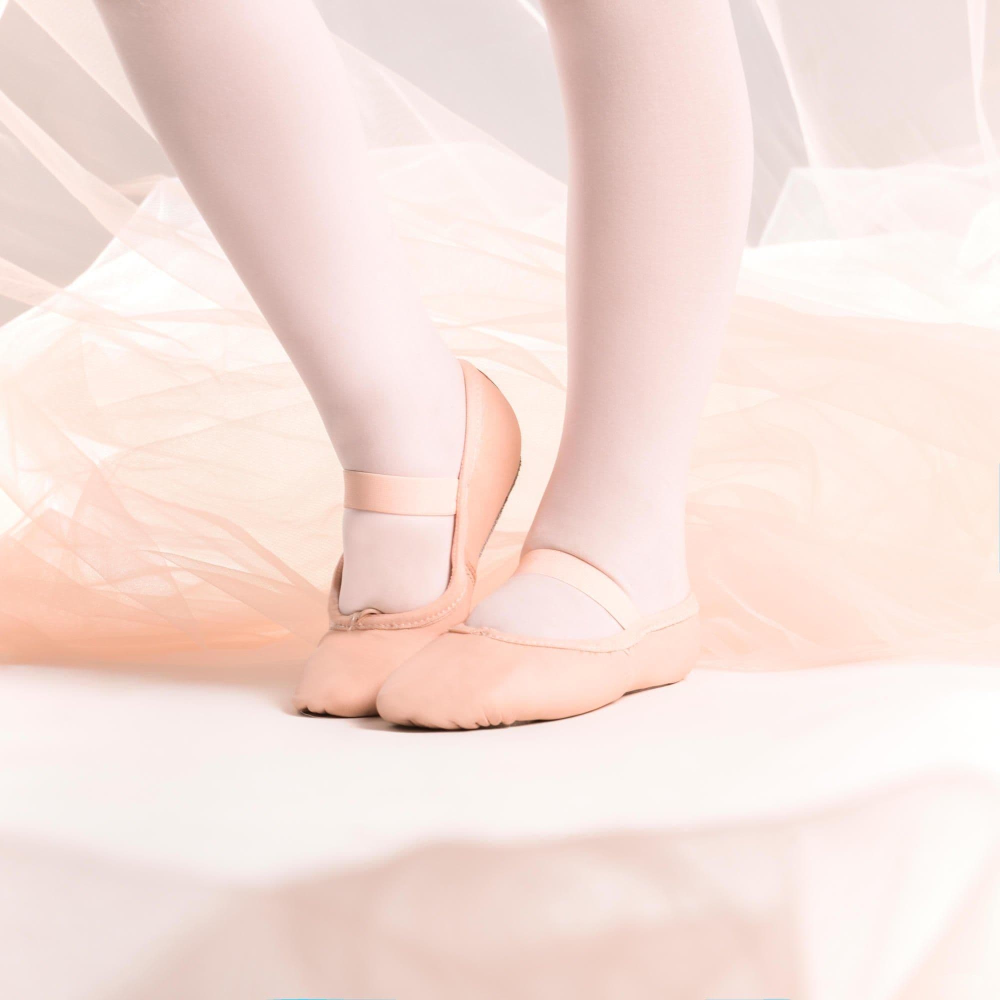 Beginner Ballet Full Sole Leather Demi Pointe Shoes