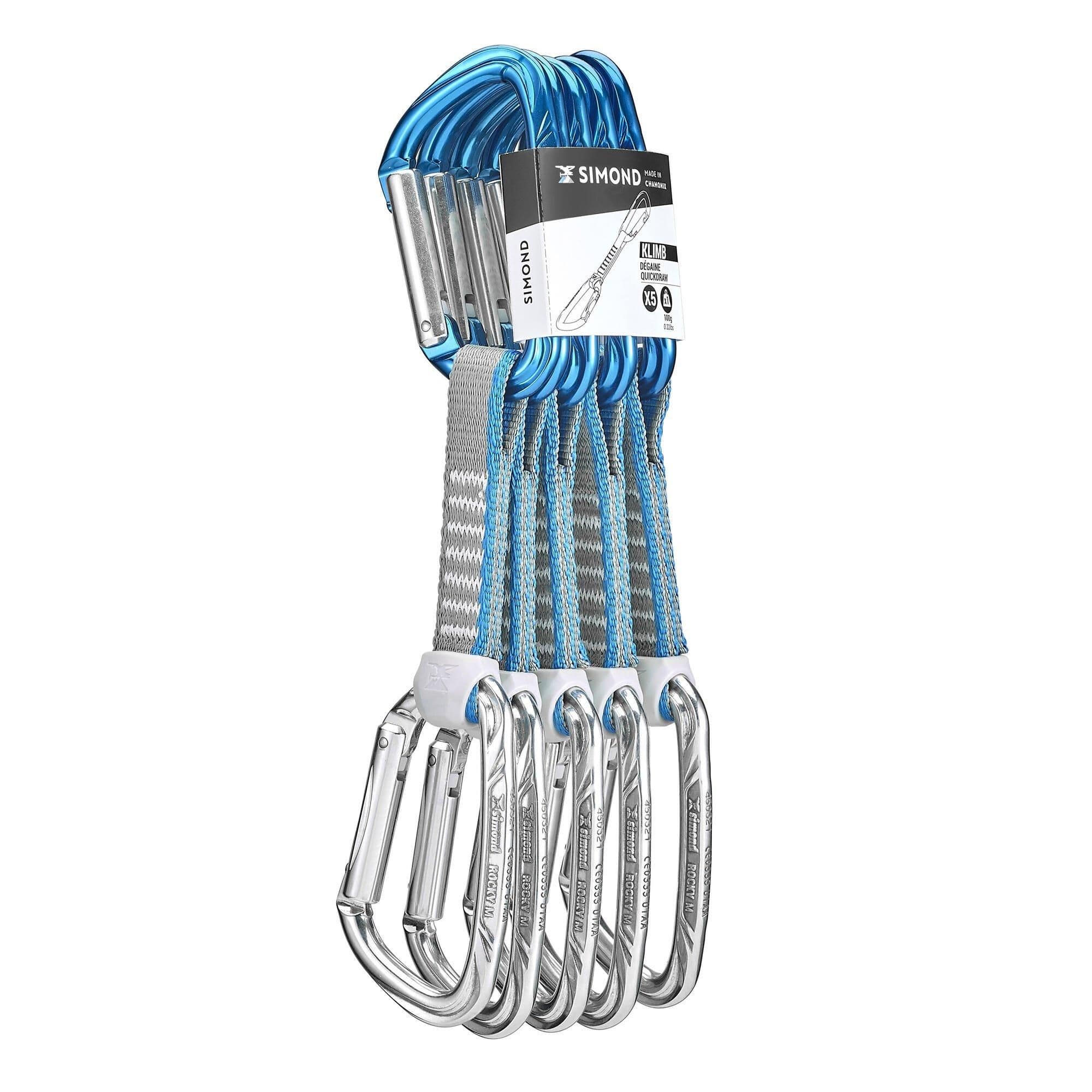 Pack 5 Quickdraws Mountaineering Climbing Klimb 11 Cm