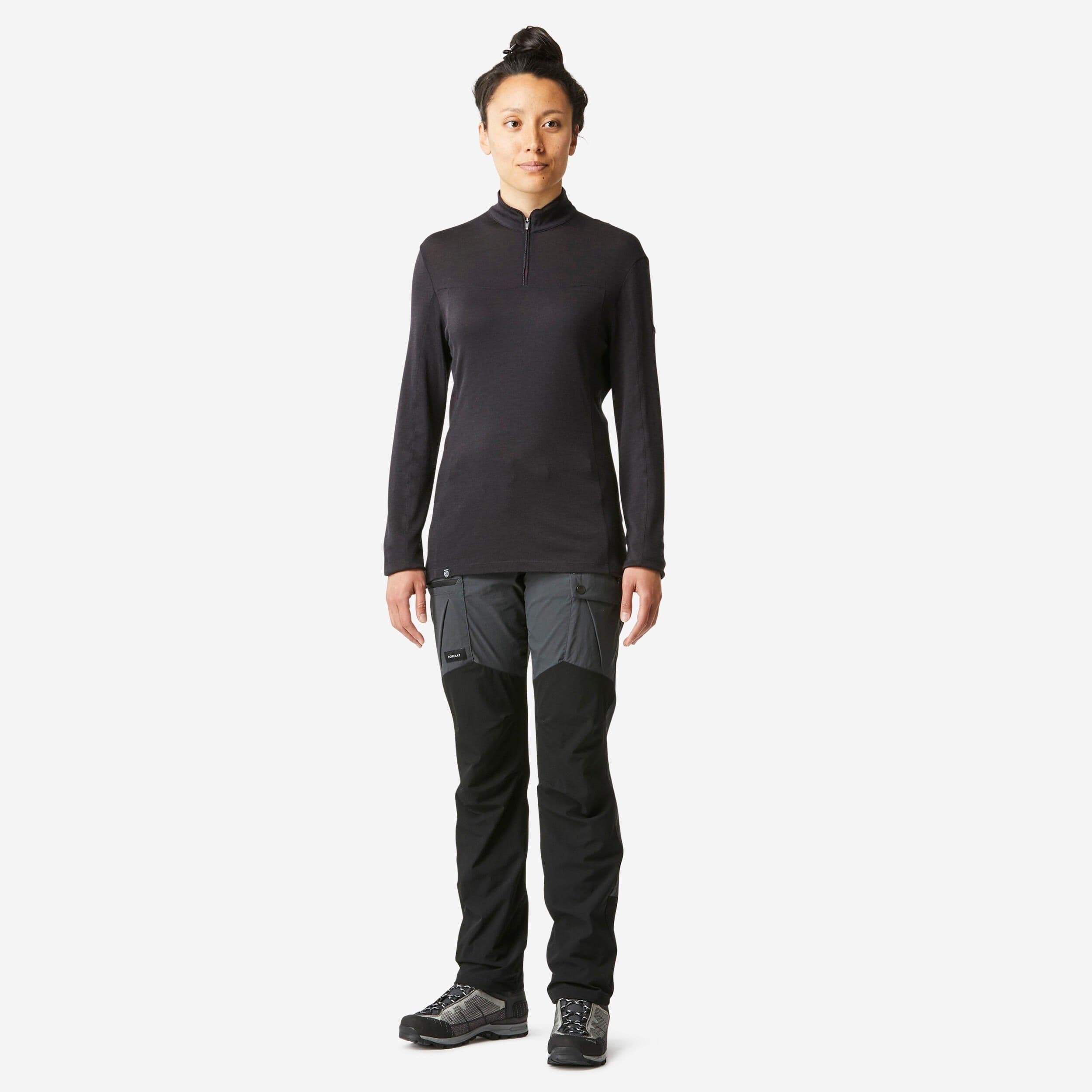 Long Sleeved Merino Zipped Neck T Shirt