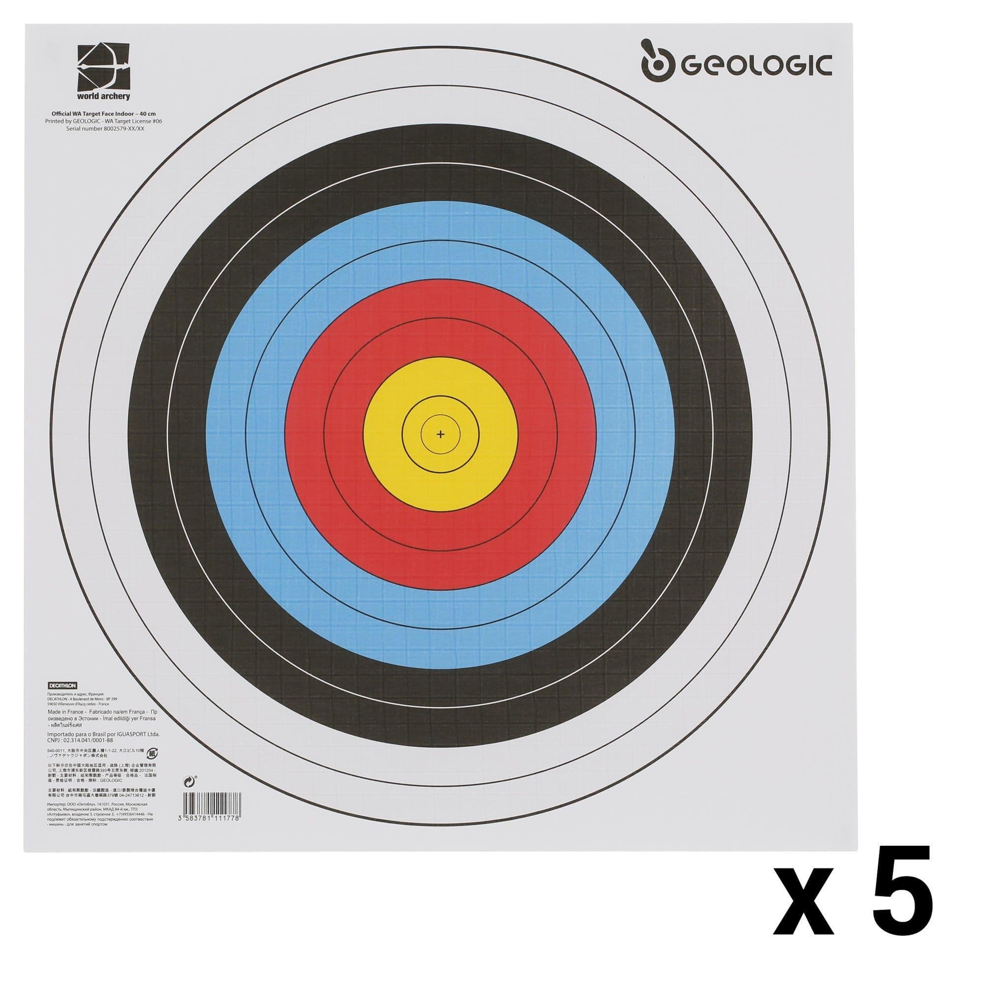 5 Archery Target Faces 40X40