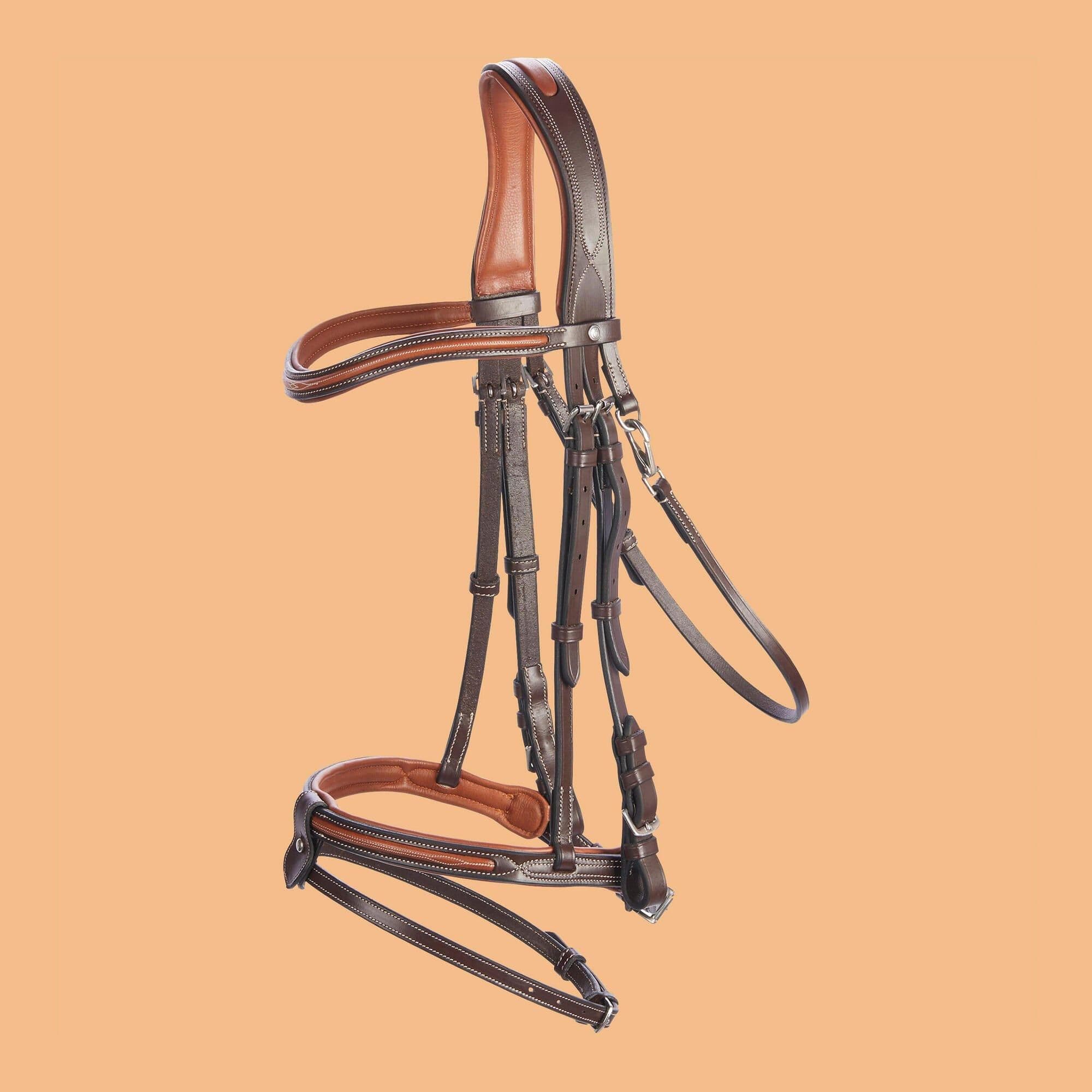 Horse Riding Leather Bridle French Noseband Pony 580 Topstitched