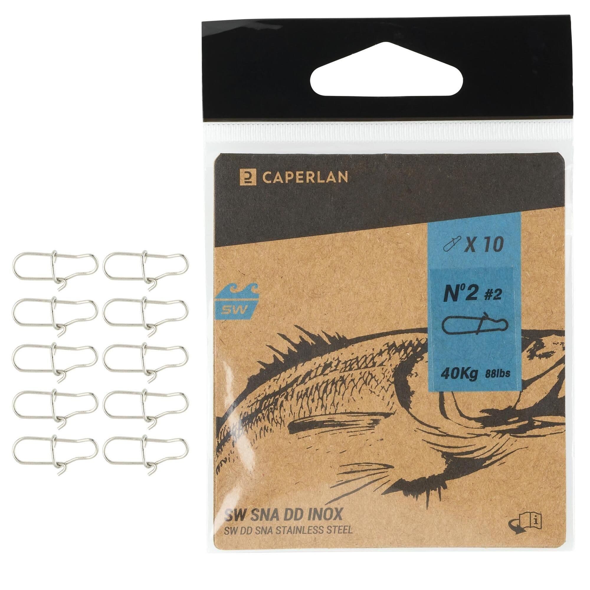 Fishing Stainless Steel Double Snap Clips X10