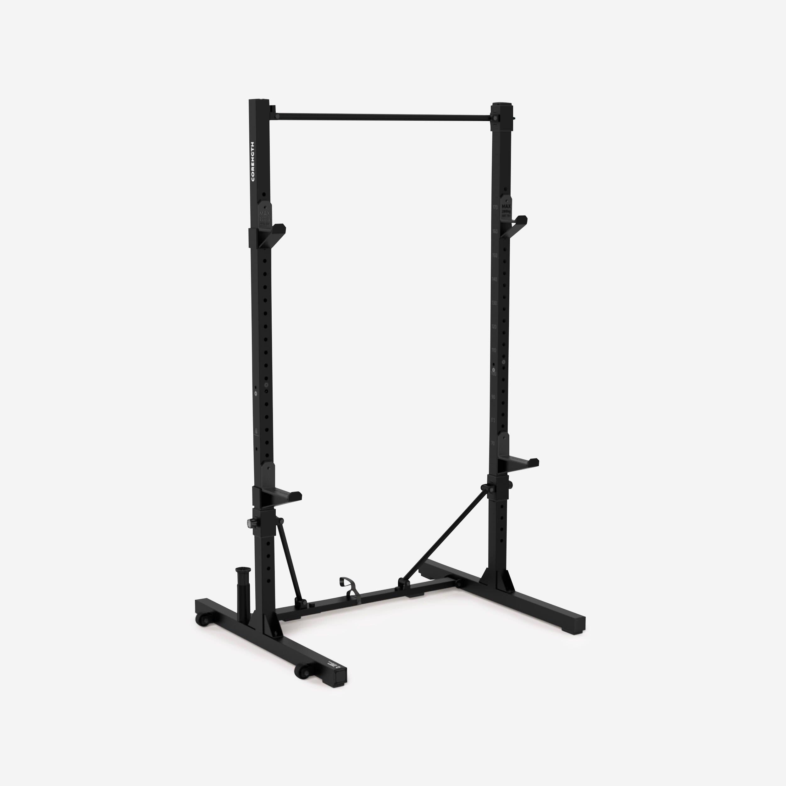 Fold Down Retracting Compact Weight Training Rack Squats Pull Ups