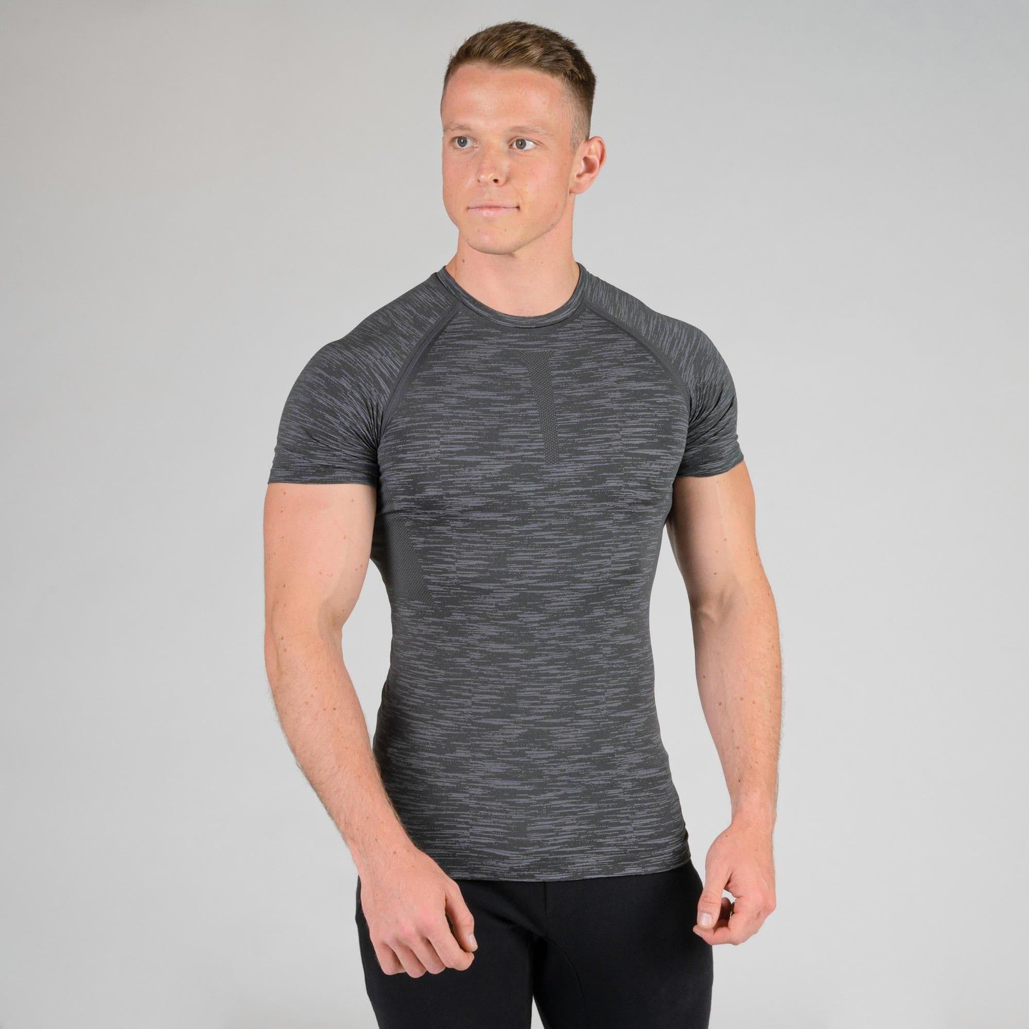 Breathable Short Sleeved Crew Neck Weight Training Compression T Shirt