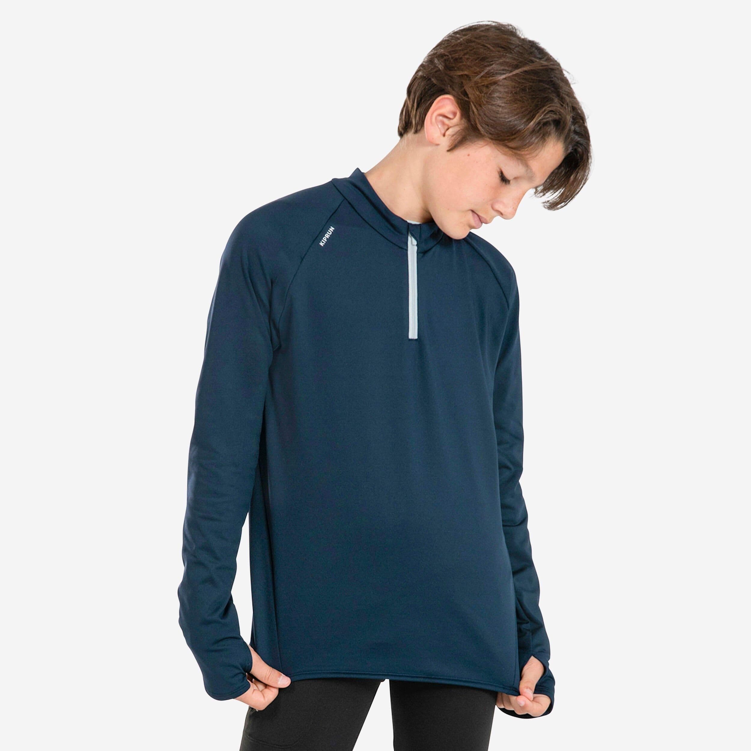 Kiprun Warm 100 1 2 Zip Long Sleeved Running T Shirt
