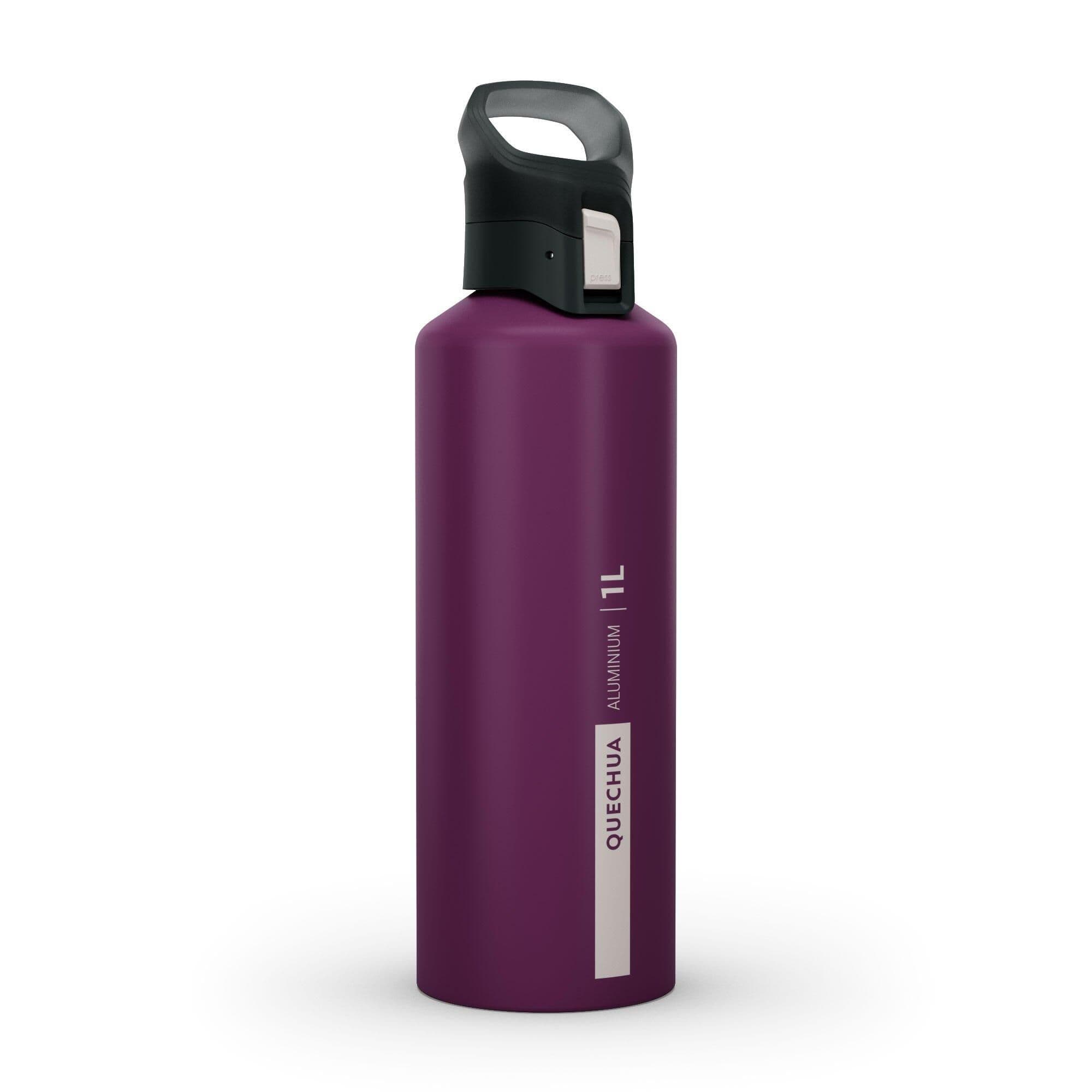 Hiking Flask Mh500 Quick Open Cap 1 Litre Aluminium