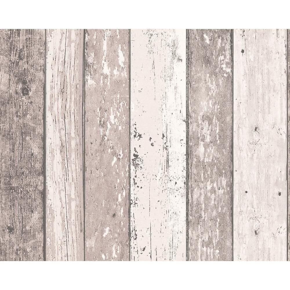 Surf Beach Hut Painted Wood Panel Pattern Faux Effect Wallpaper