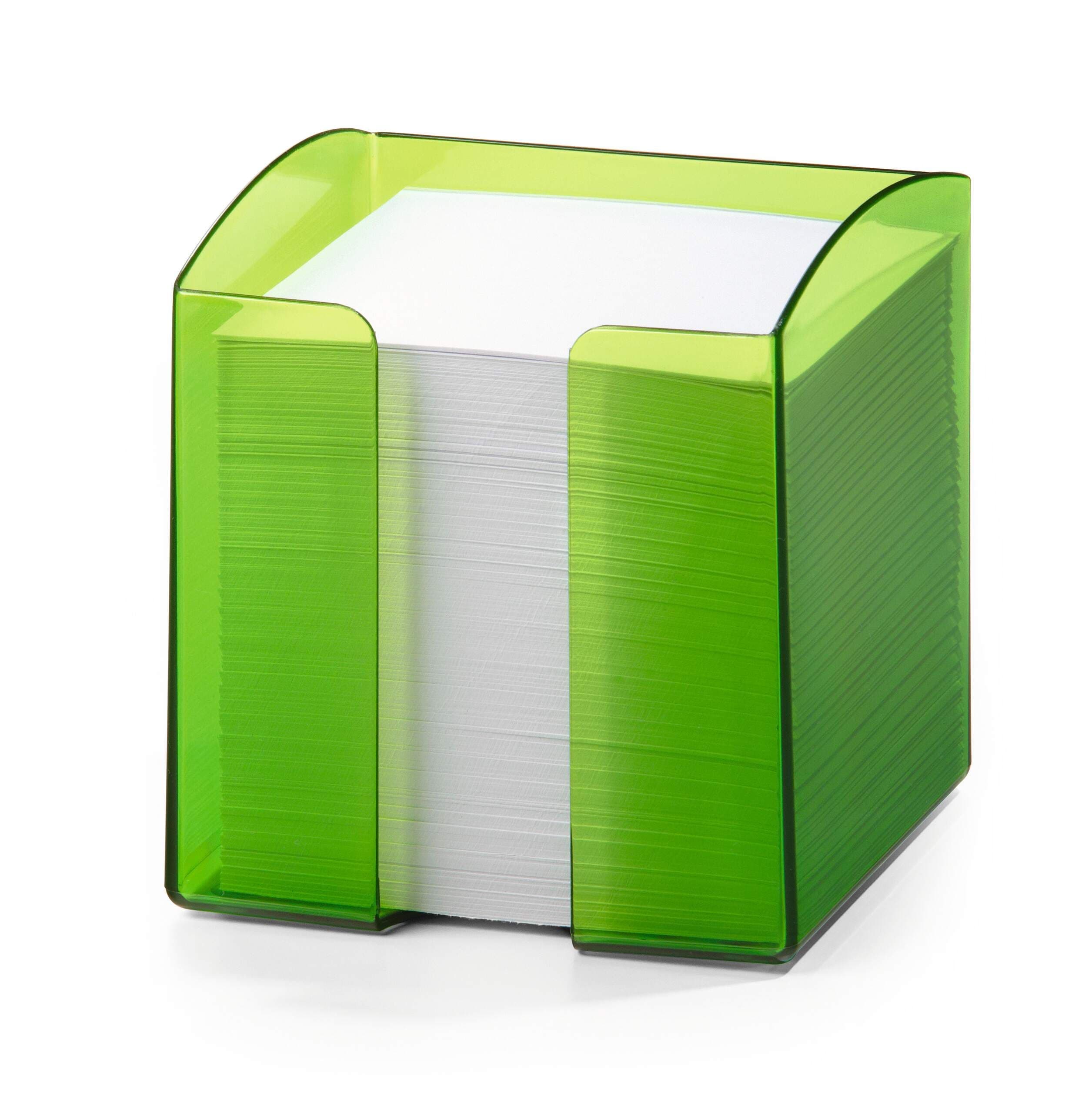 TREND 800 Sheet Note Box Transparent Memo Pad Cube - Clear Green