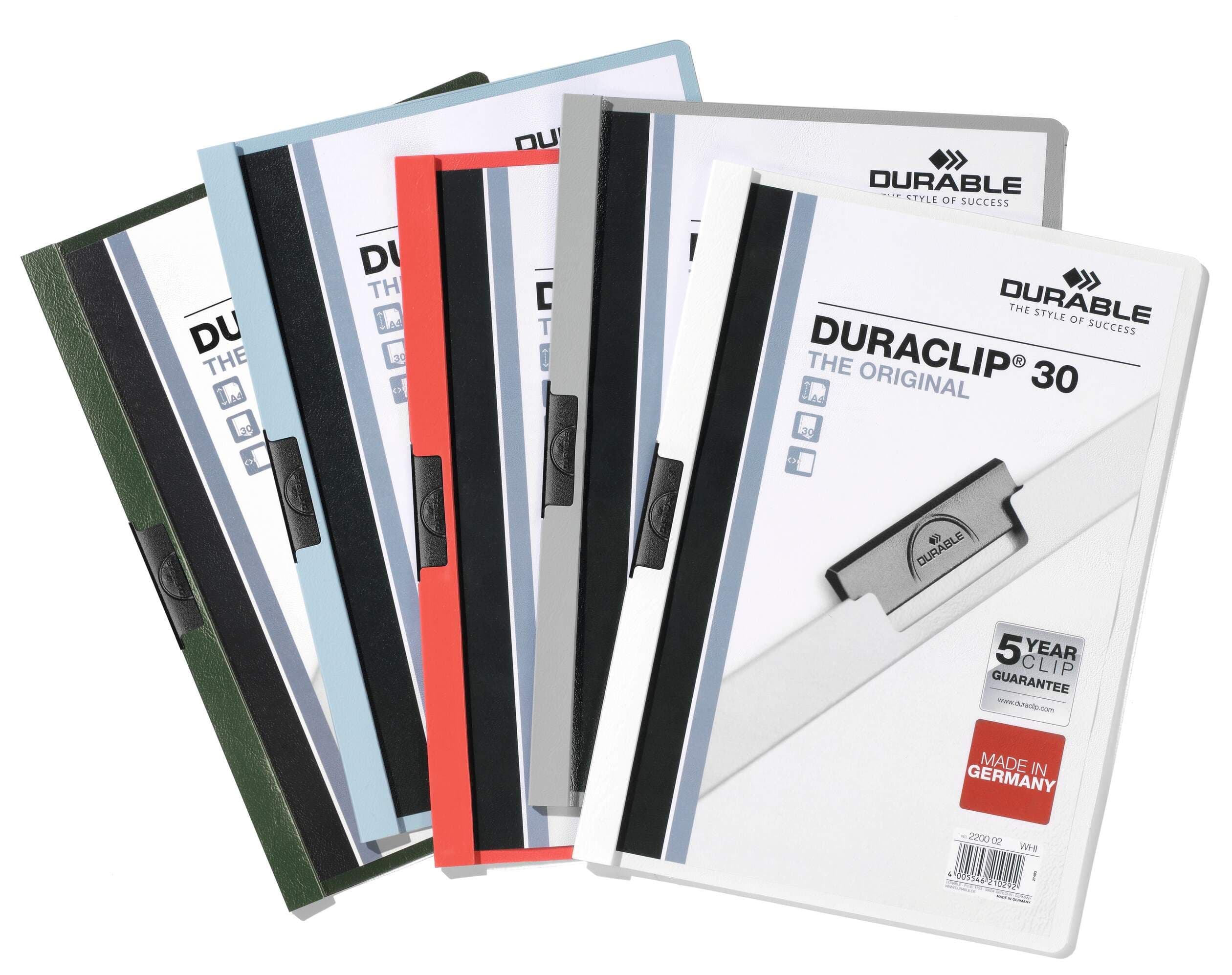 DURACLIP 30 Sheet Document Clip File Folder - 25 Pack - A4 Assorted