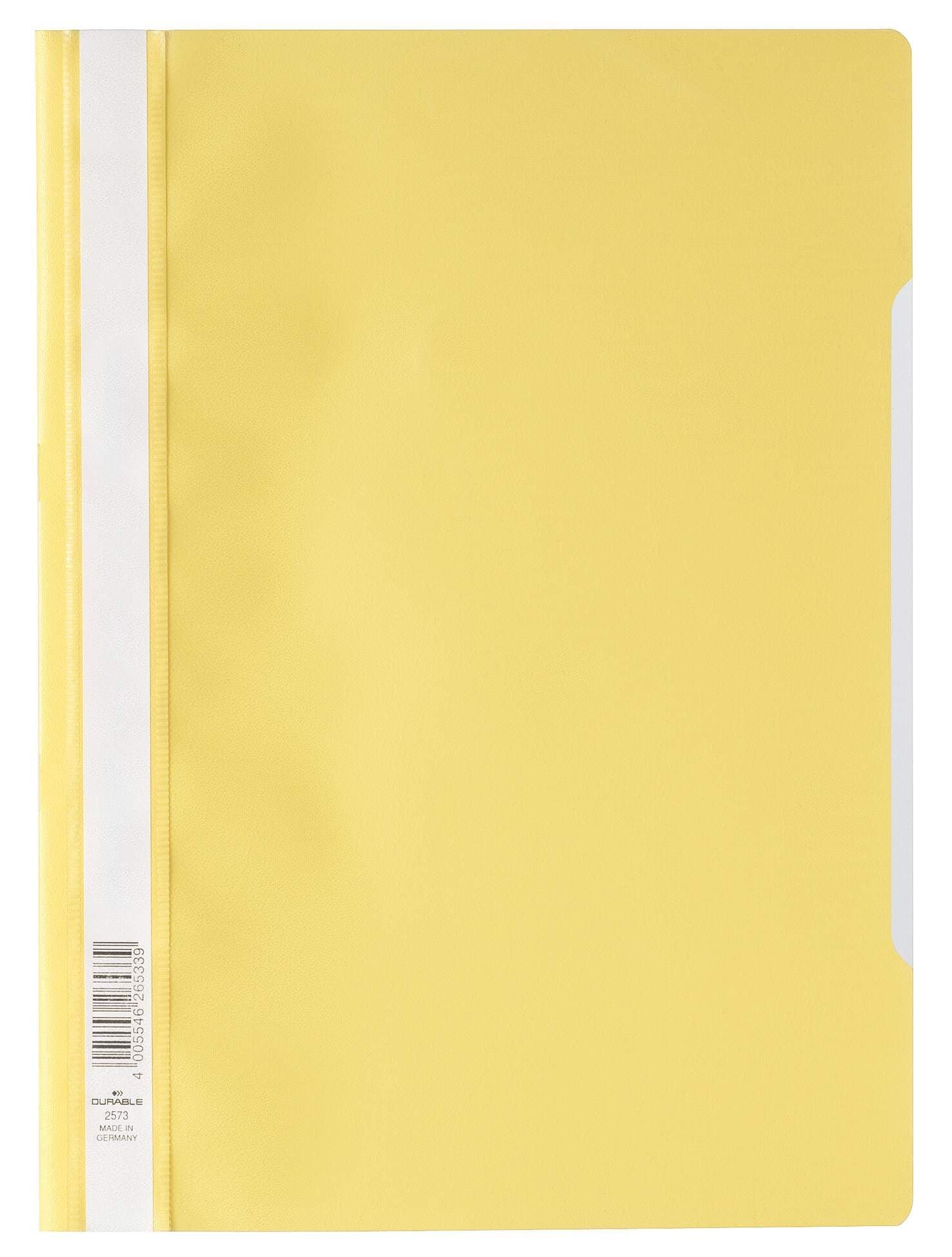 Clear View Project Folder Document Report File - 50 Pack - A4 Yellow