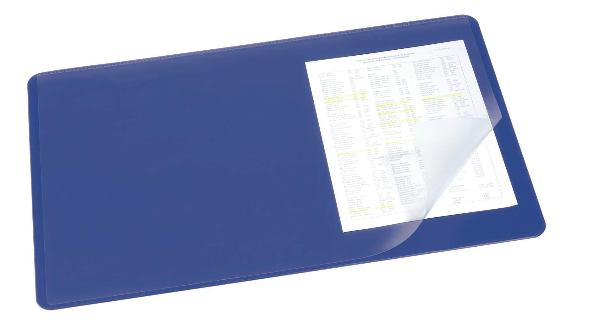 Clear Overlay Non-Slip Desk Mat Notes Protector Pad - 53x40 cm - Blue