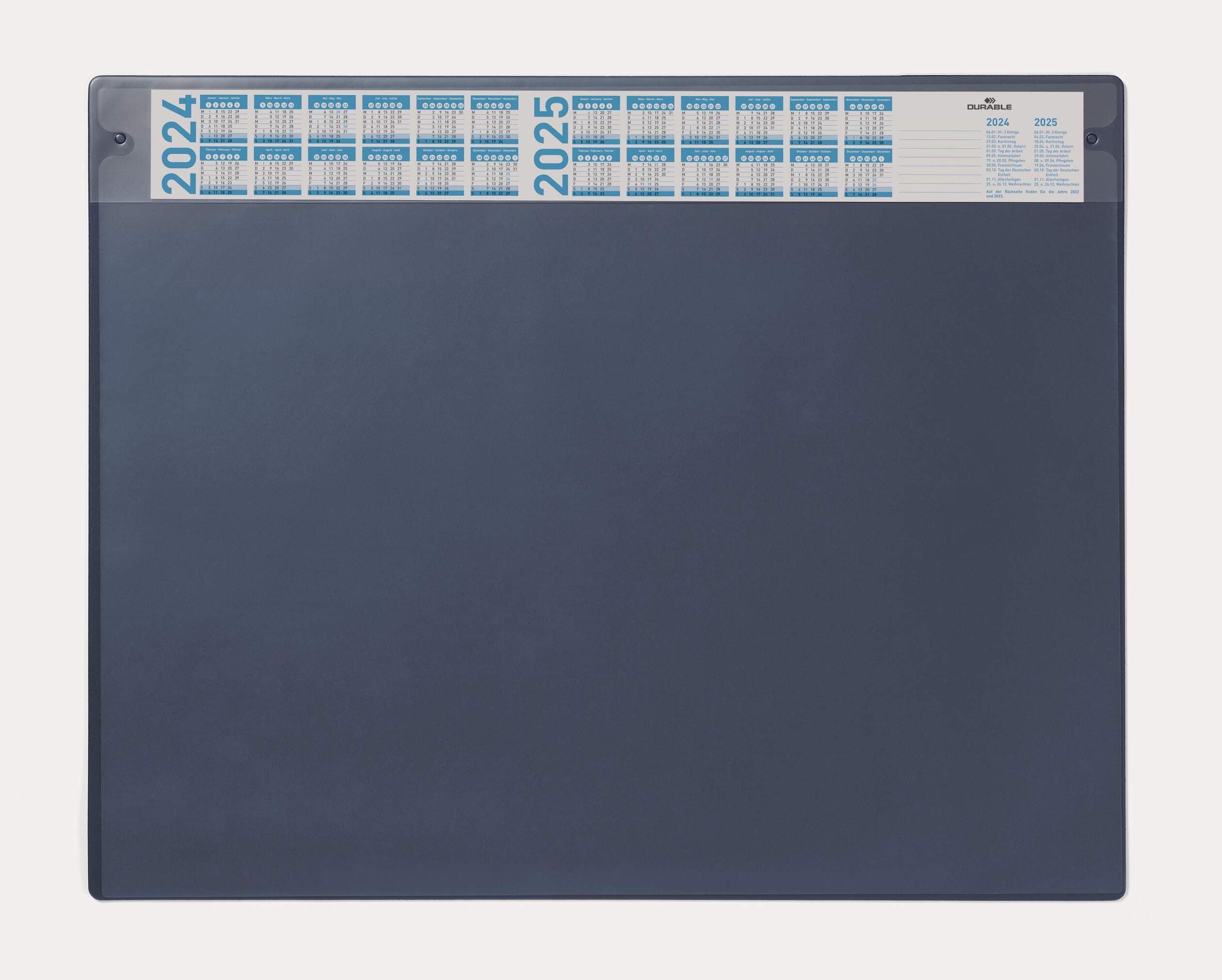 Clear Overlay Calander Desk Mat Notes Protector Pad - 65x52 cm - Blue