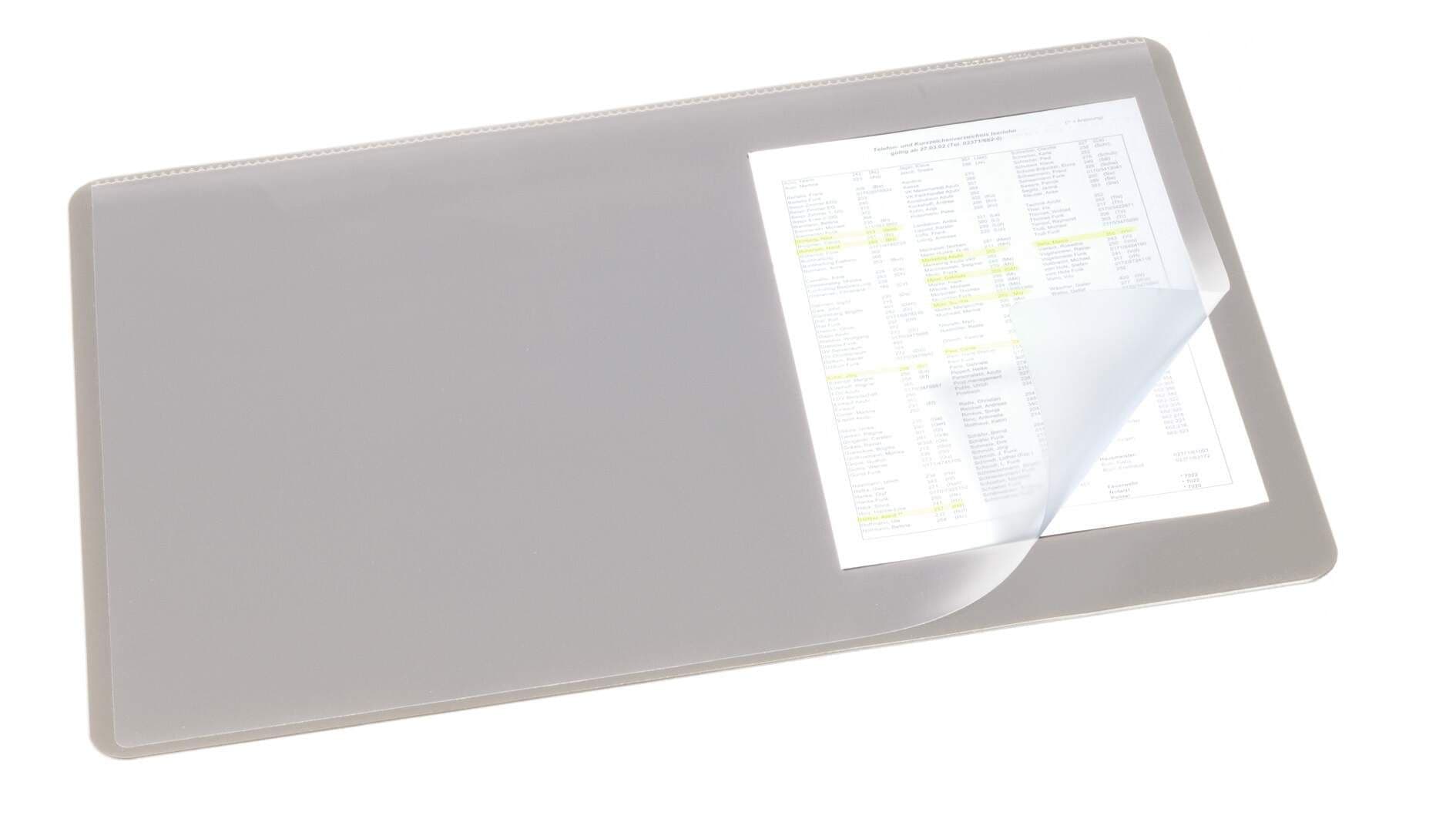 Clear Overlay Non-Slip Desk Mat Notes Protector Pad - 53x40 cm - Grey