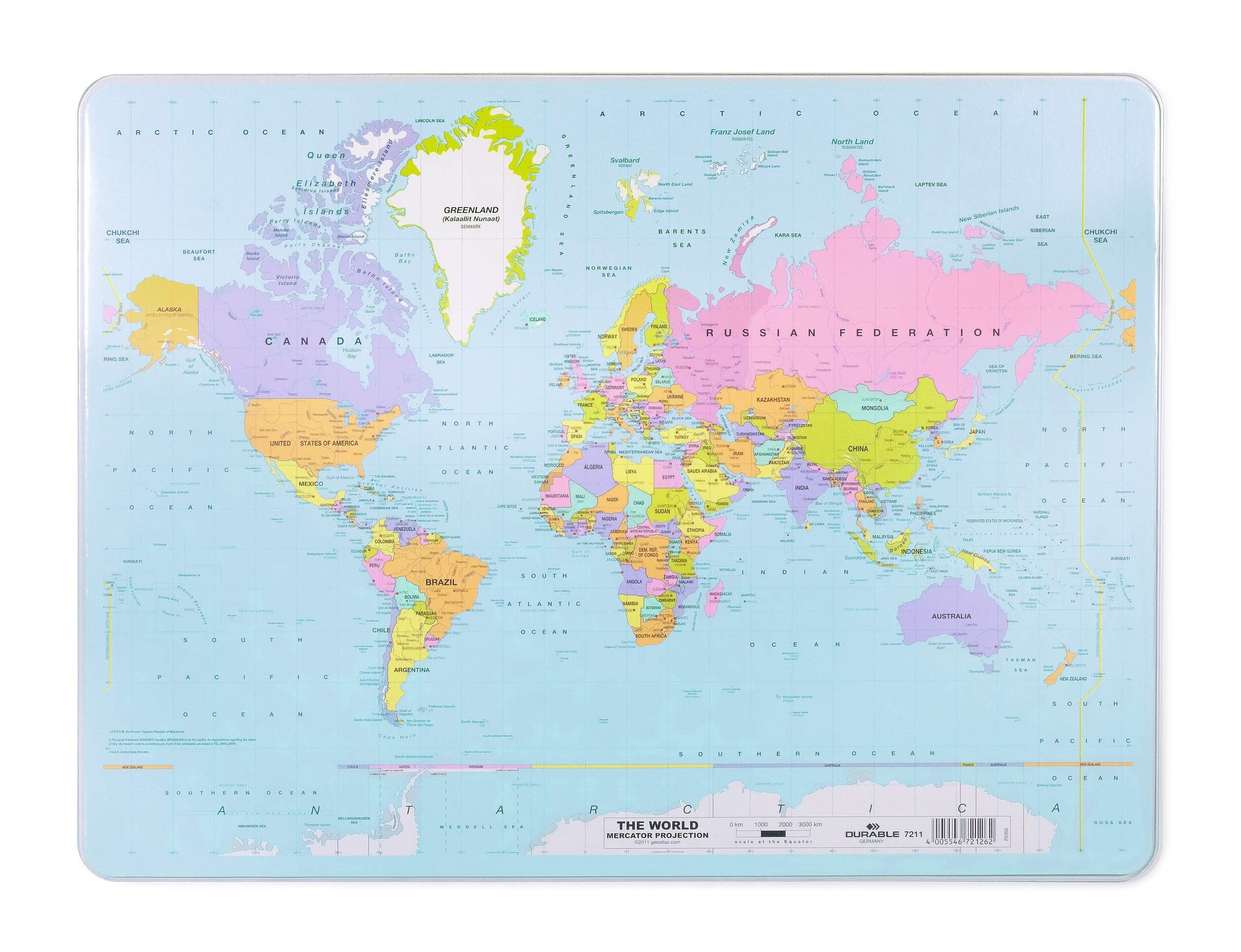 Smooth Non-Slip World Map Desk Mat PC Keyboard Mouse Pad - 53x40cm