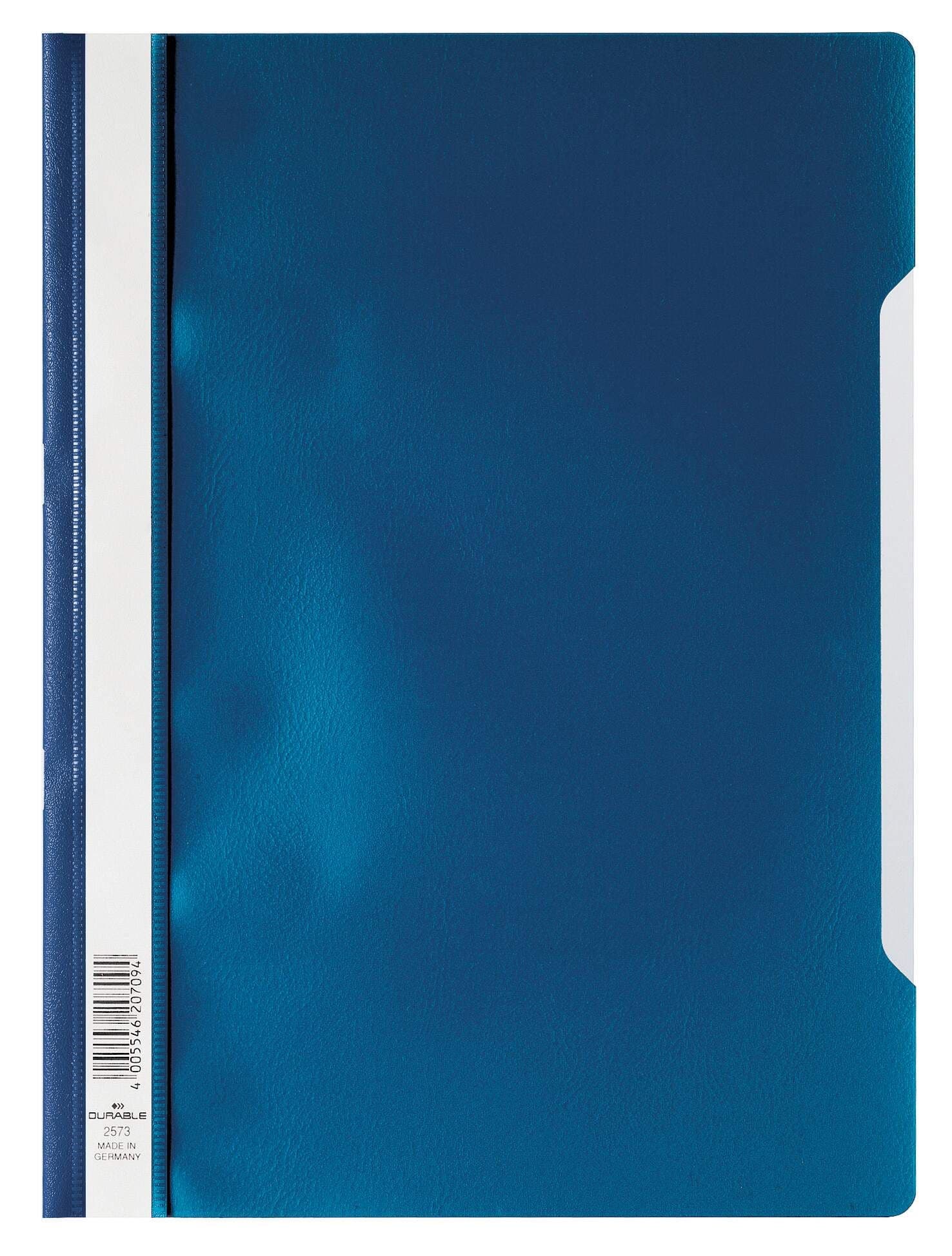 Clear View Project Folder Document Report File - 25 Pack - A4 Dark Blue