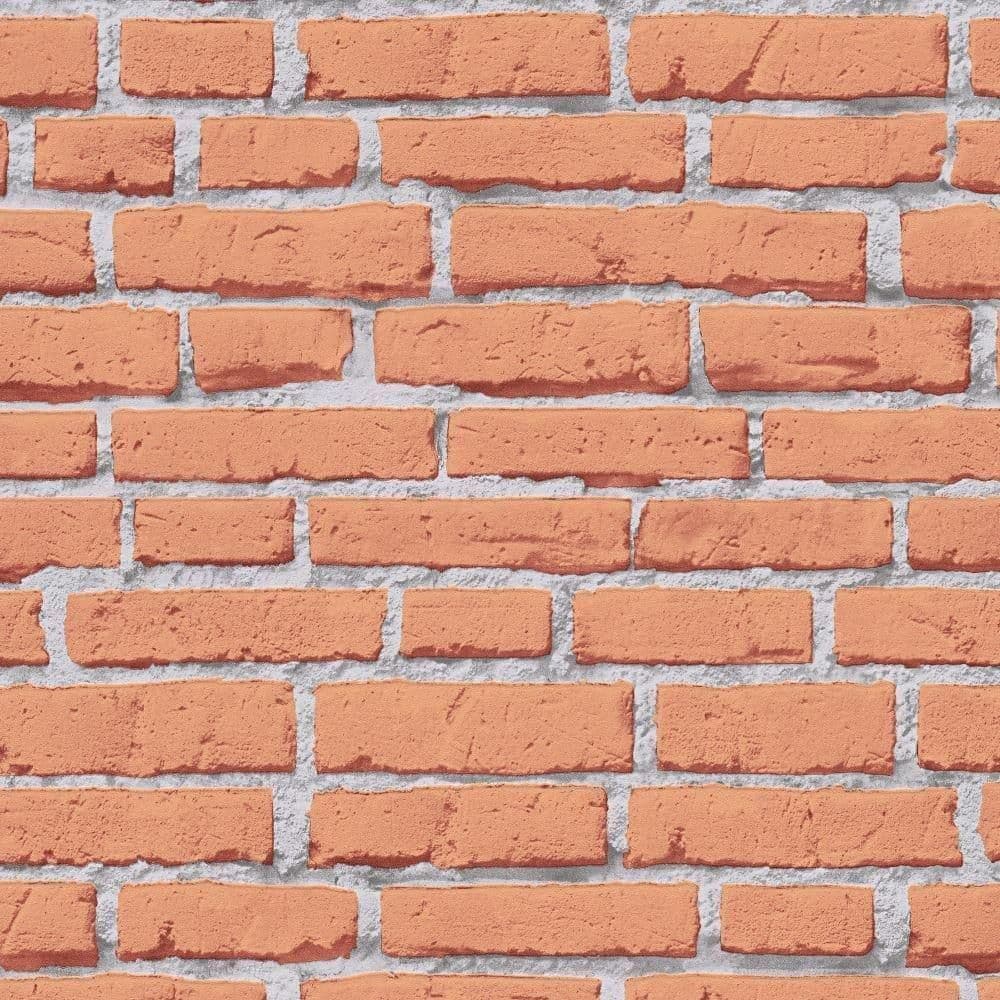House Brick Pattern Faux Effect Stone Embossed Wallpaper