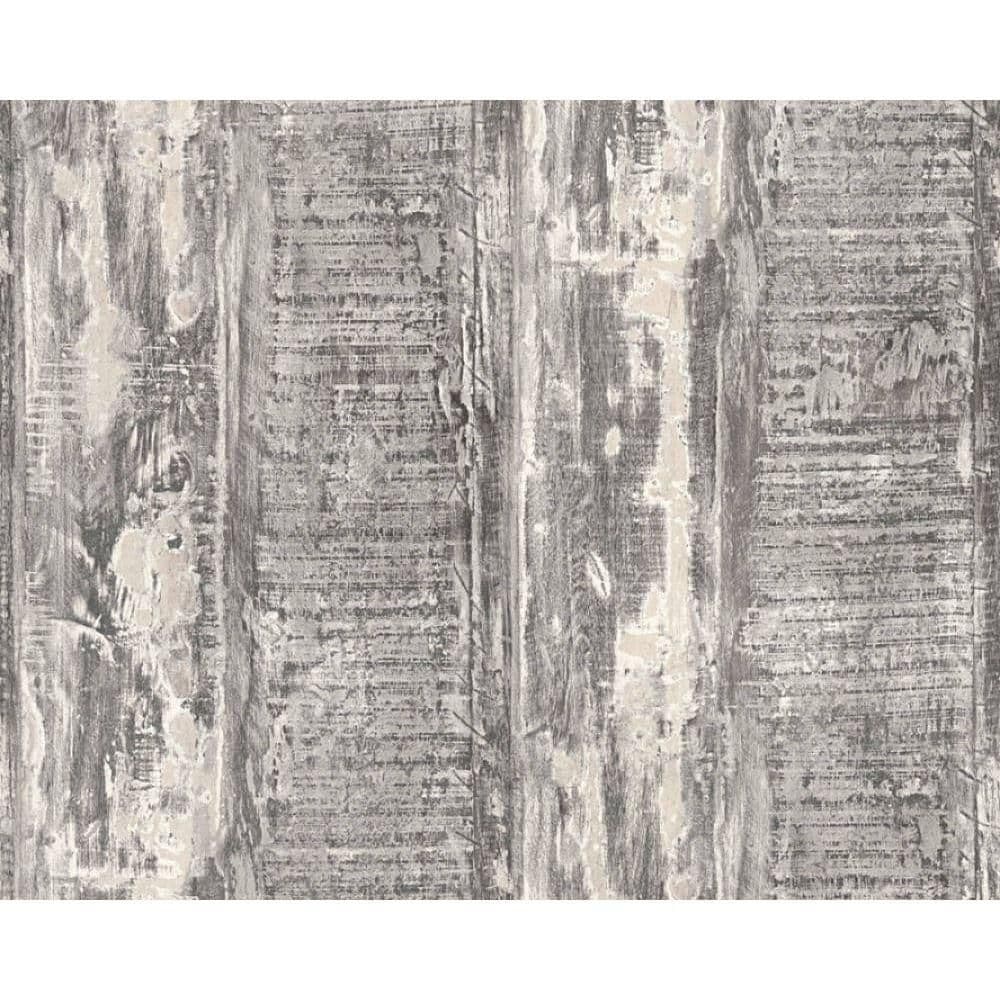 Distressed Painted Wood Panel Pattern Faux Effect Textured Wallpaper
