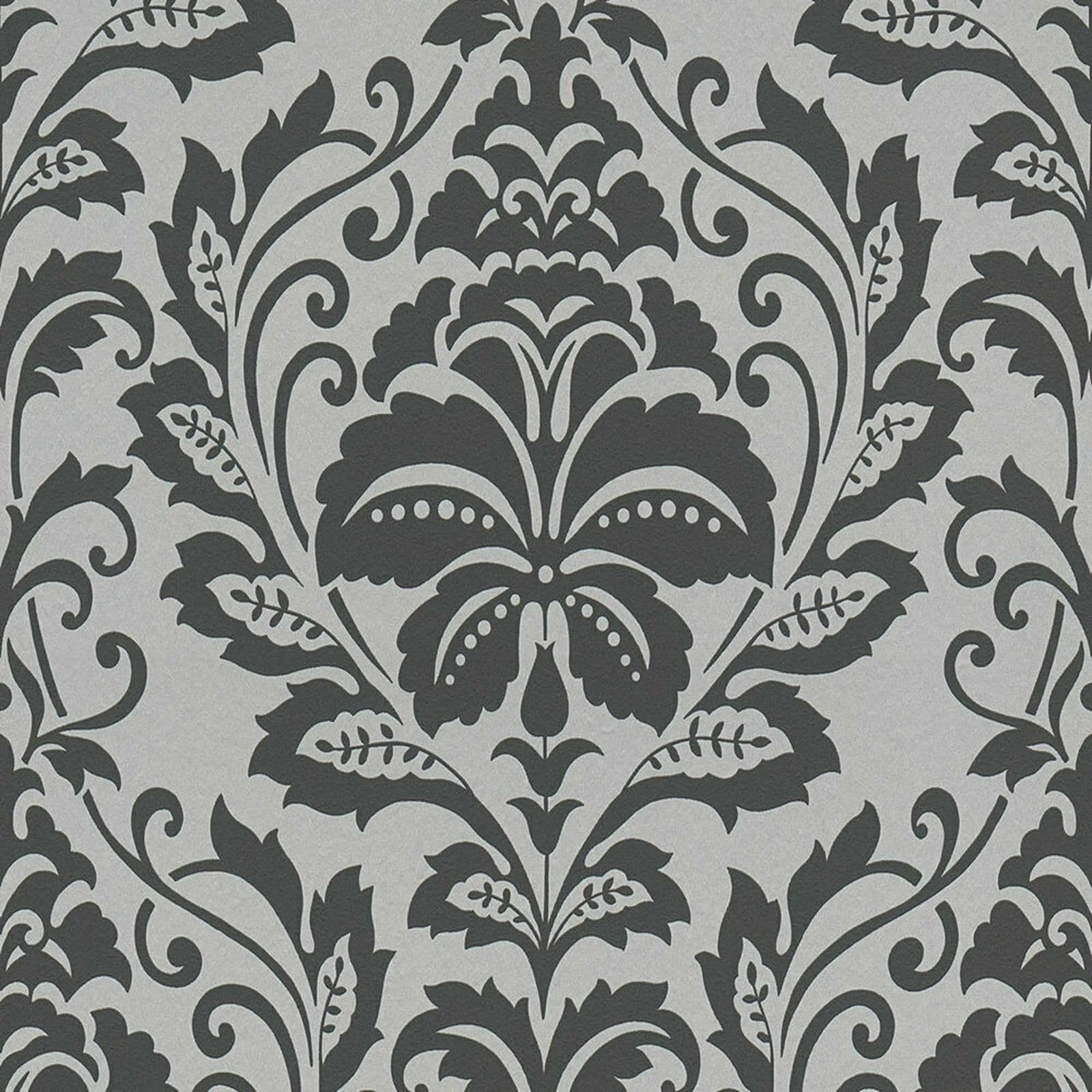 Floral Damask Baroque Ornament Jewel Embossed Wallpaper