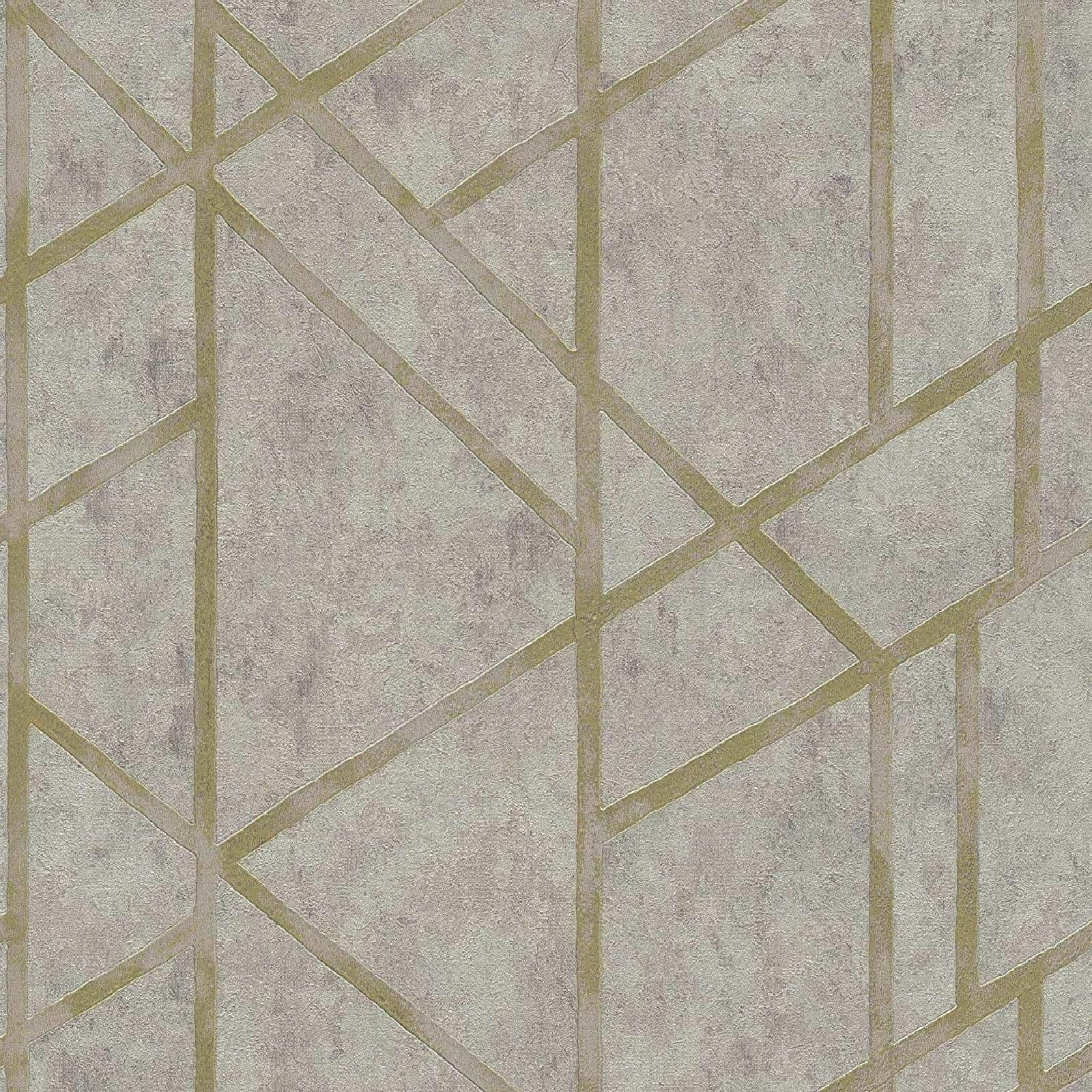 Geometric Metropolitan Stories Concrete Gold Wallpaper