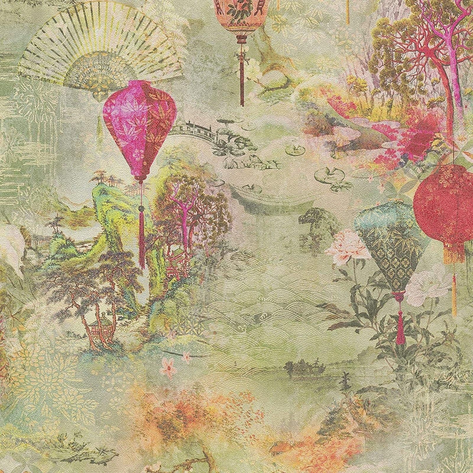Japanese Scenery Asian Fusion Lantern Shiny Wallpaper