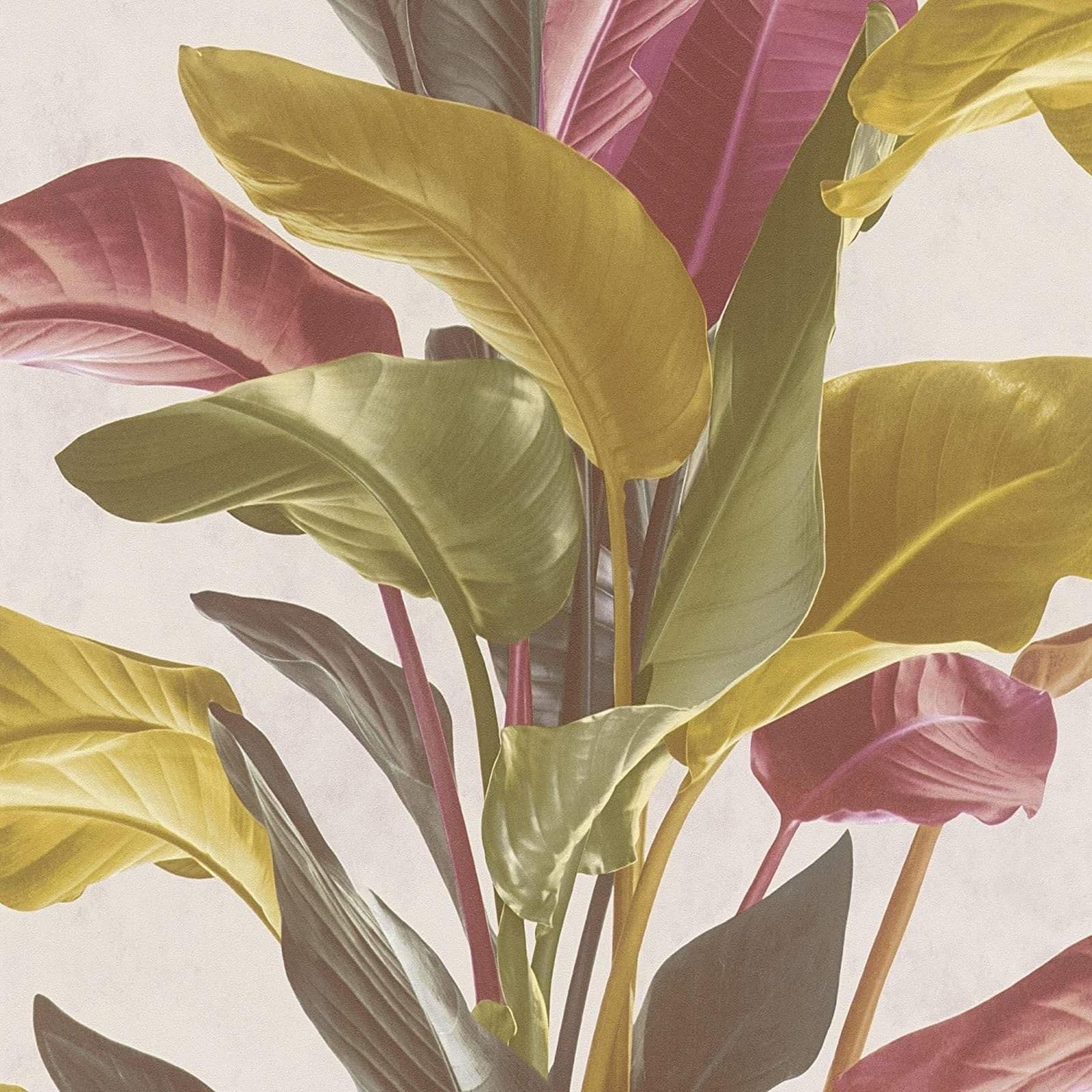 Botanical Garden Plant Leaf Leaves Trail Vinyl Brown Orange Wallpaper
