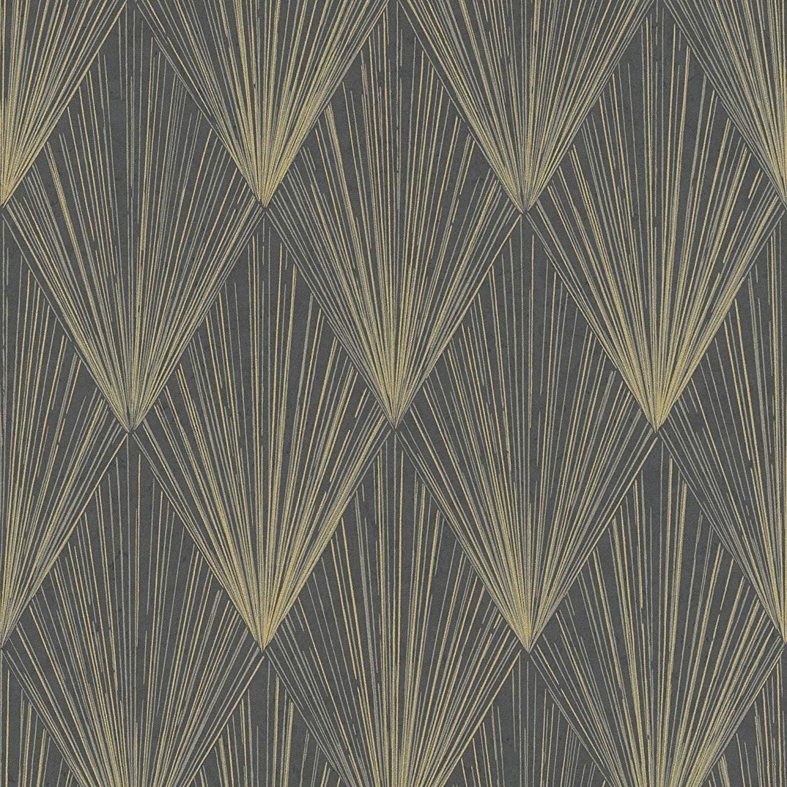 Ava York Geometric Diamonds Metallic Gold Vinyl Wallpaper