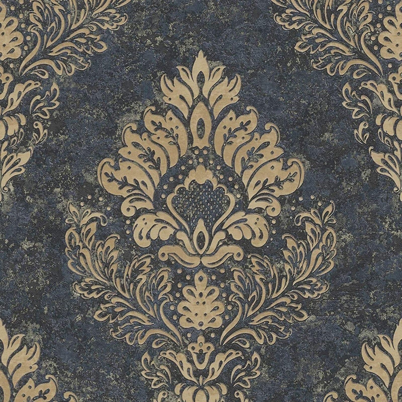 Alena Floral Damask Ornament Non Woven Vinyl Textured Wallpaper