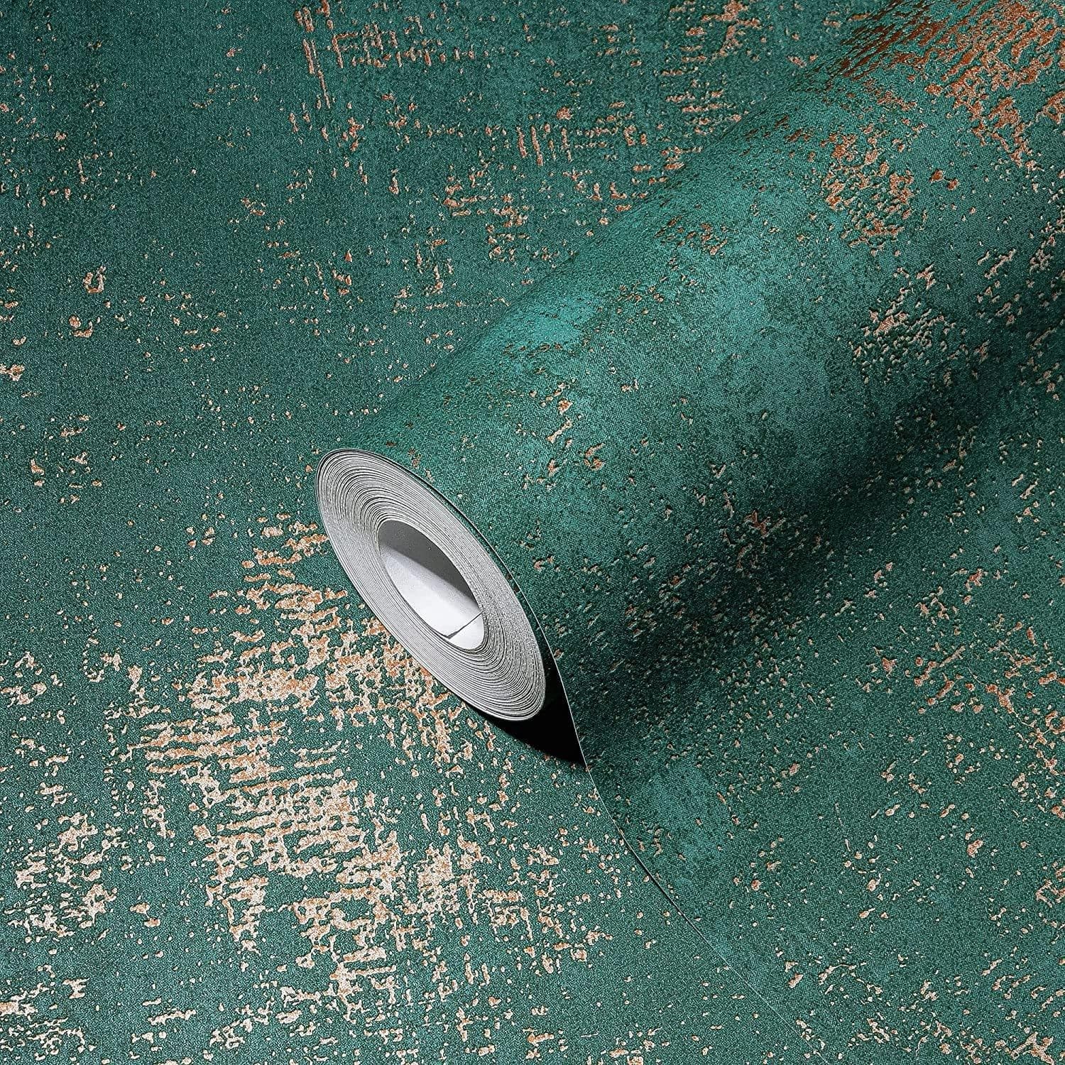 Industrial Distressed Concrete Stone Copper Wallpaper