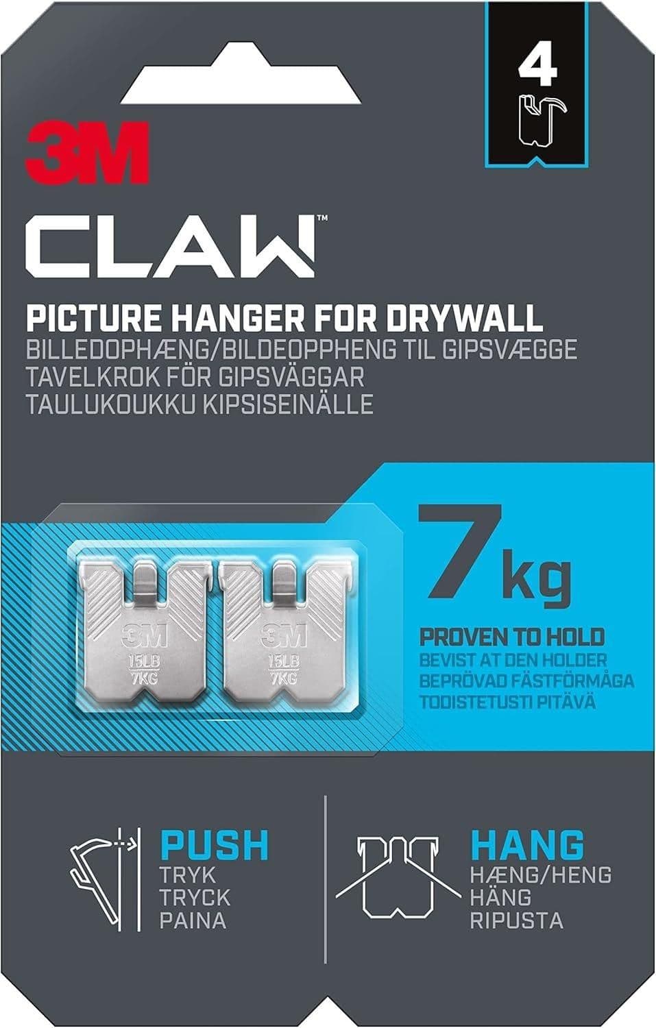 3M Claw Drywall Picture Hanger 3PH7 4UKN 4 Hangers
