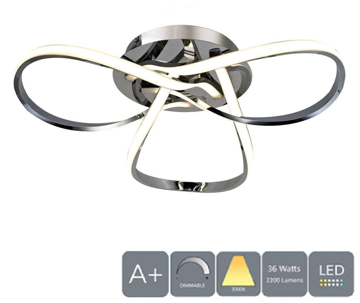 HALO LED Semi Flush Ceiling Light Polished Chrome Warm