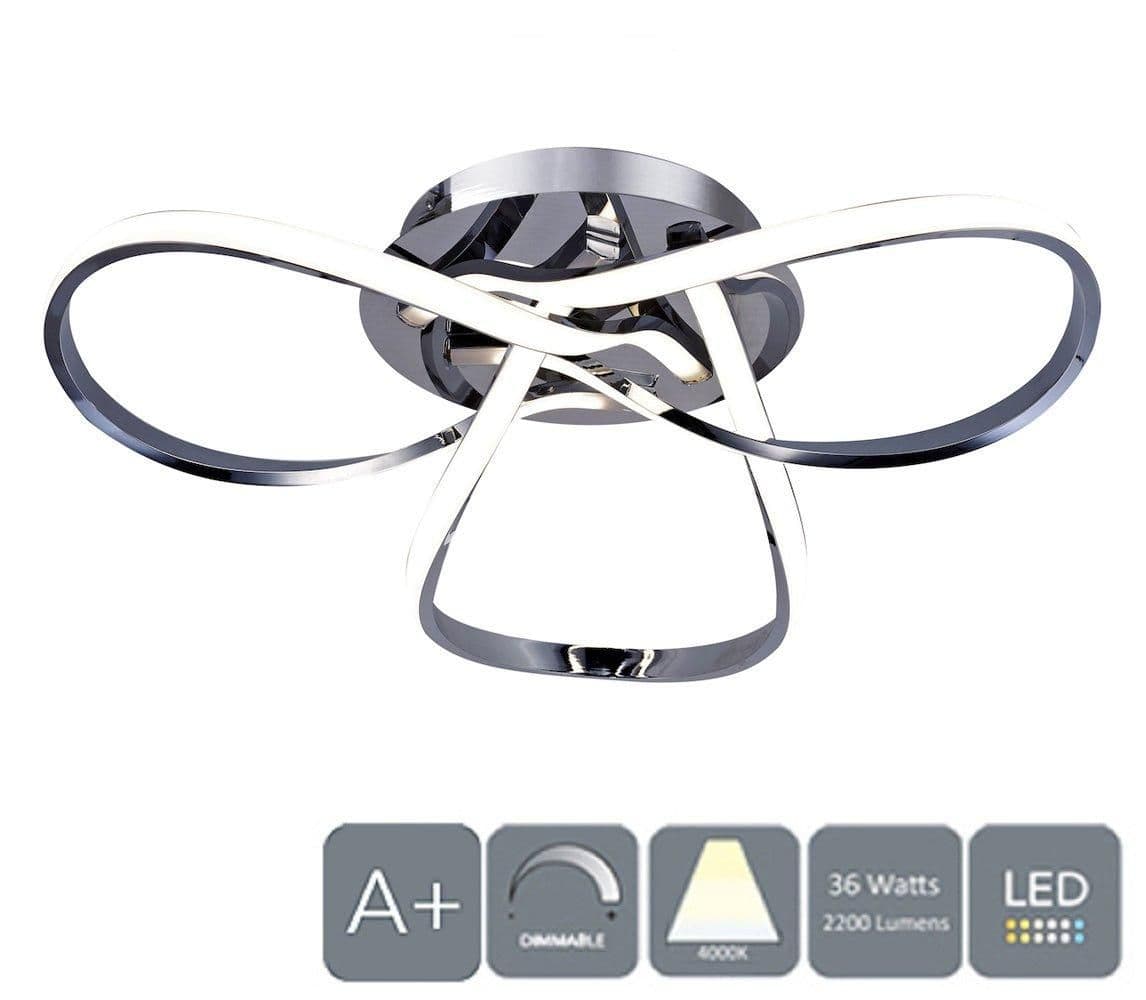 HALO LED Semi Flush Ceiling Light Polished Chrome